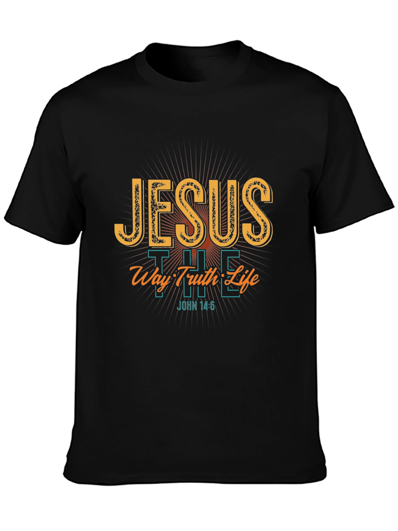 Jesus The Way Truth Life Black T-Shirt