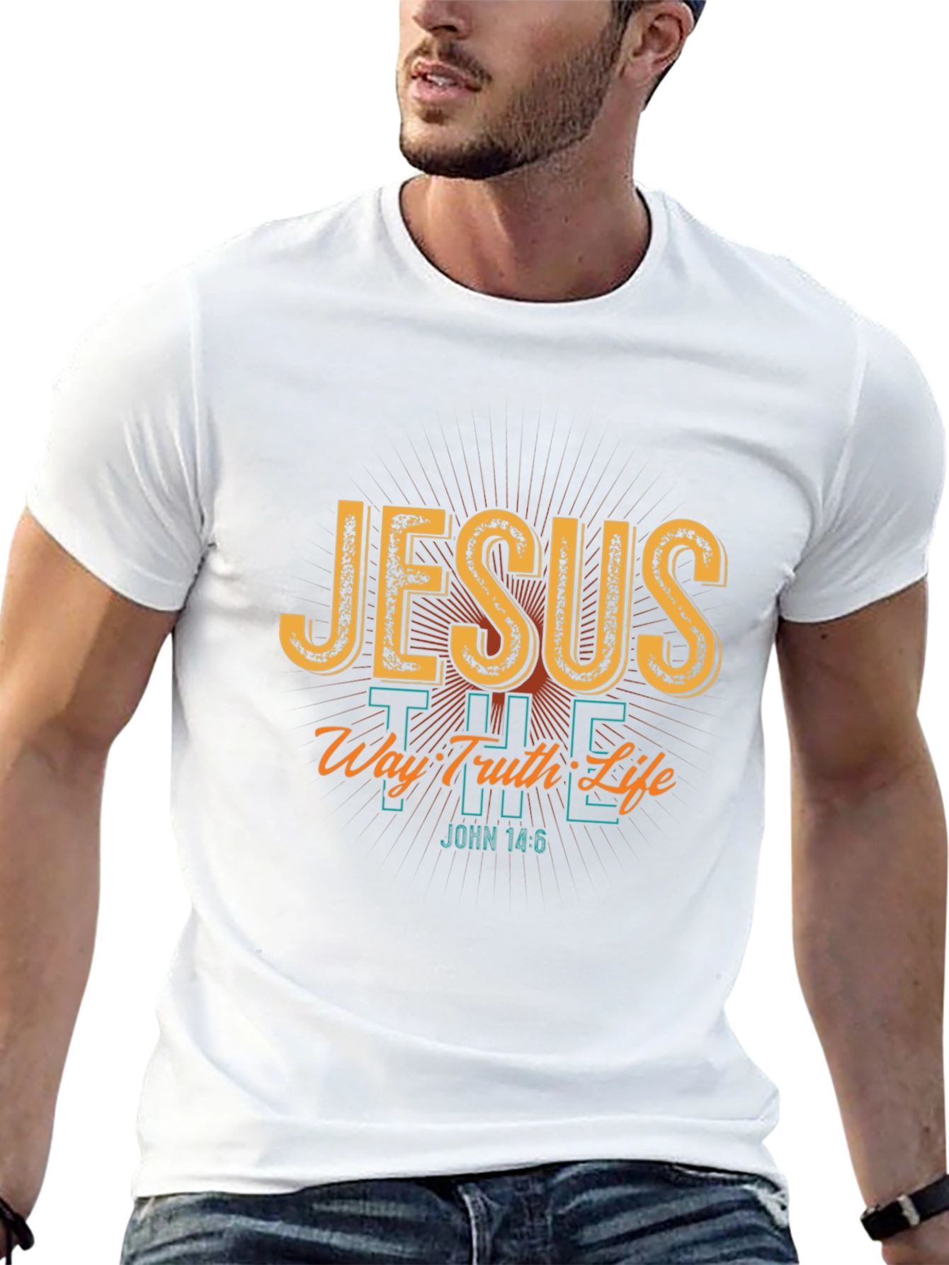 Jesus The Way Truth Life Black T-Shirt