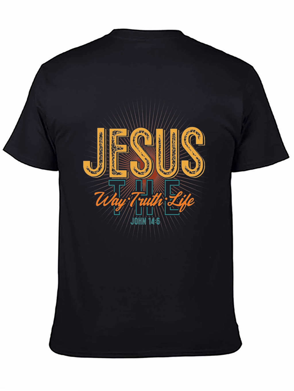 Jesus The Way Truth Life Black T-Shirt
