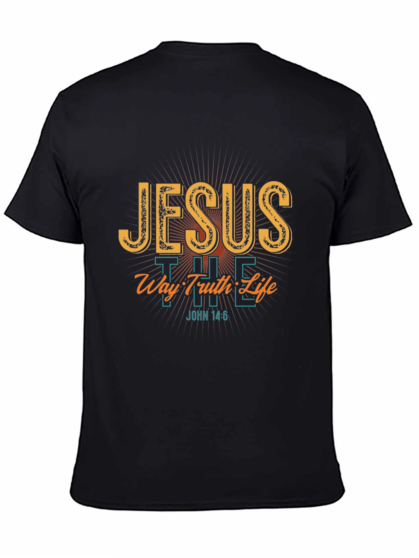 Jesus The Way Truth Life Black T-Shirt