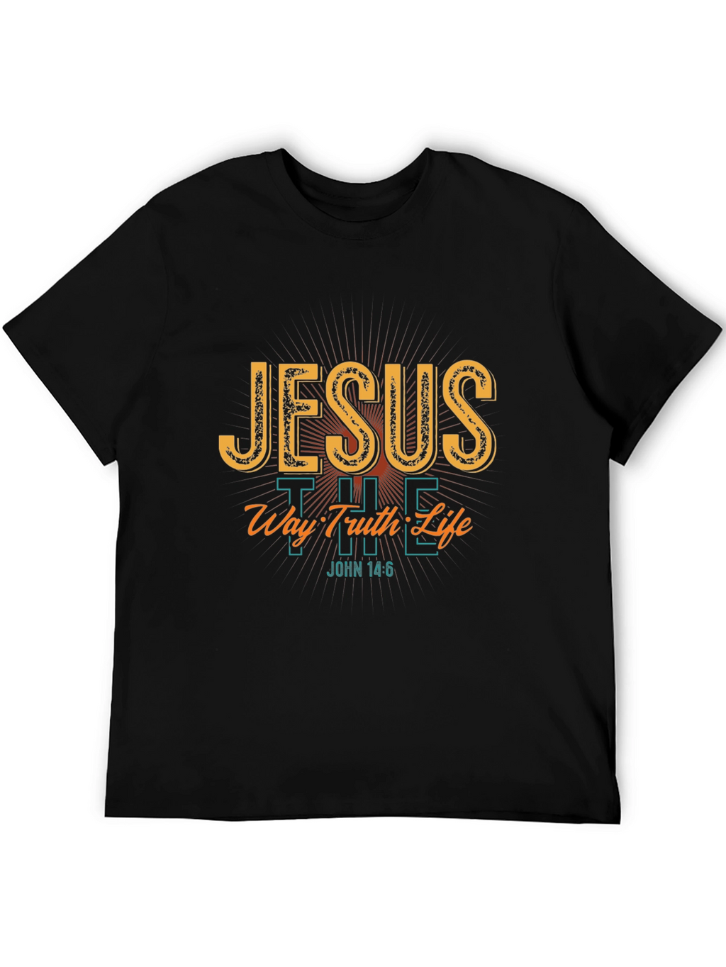Jesus The Way Truth Life Black T-Shirt