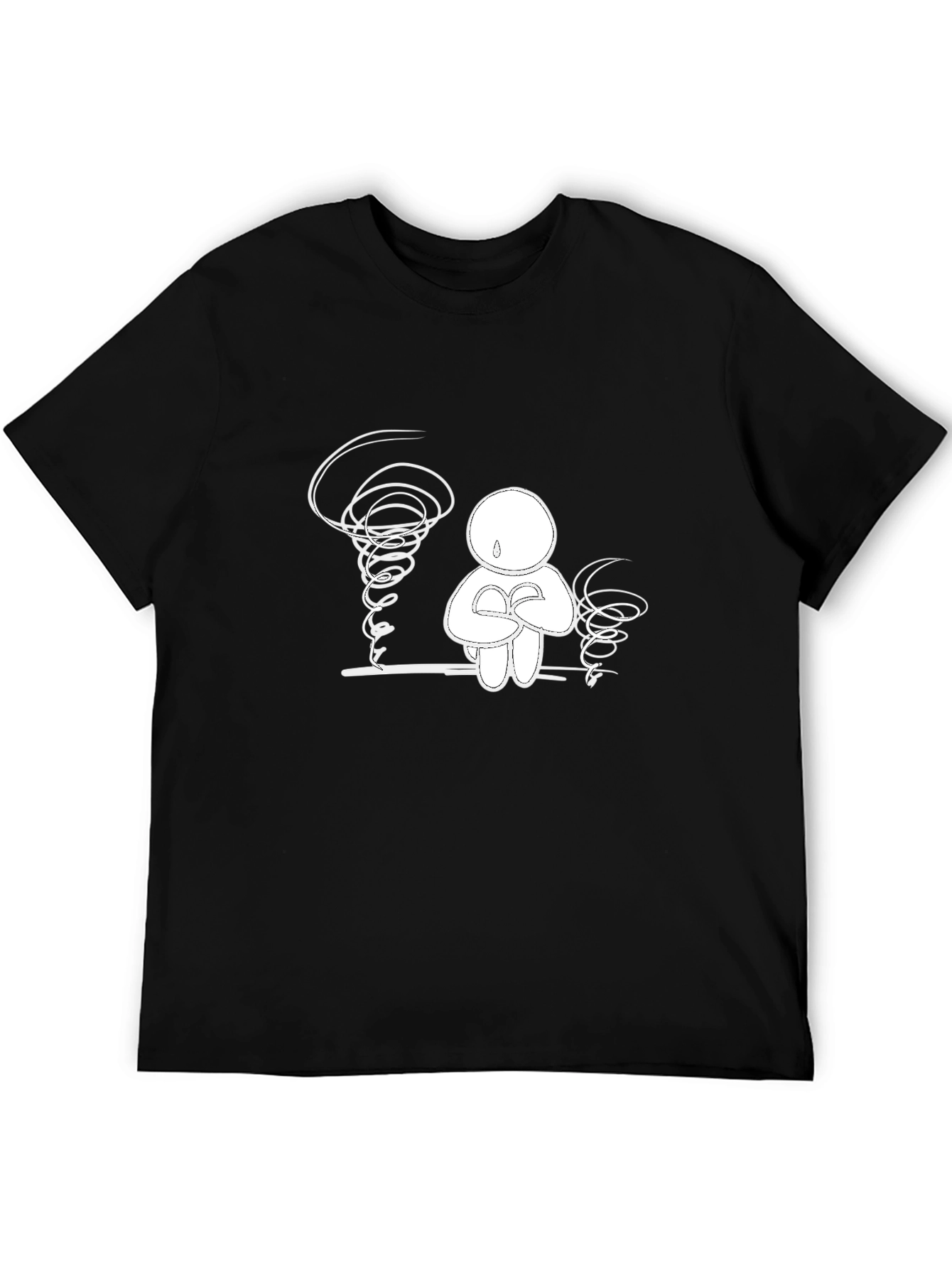 Emotional Turmoil Graphic Tee - Black Cotton Comfort