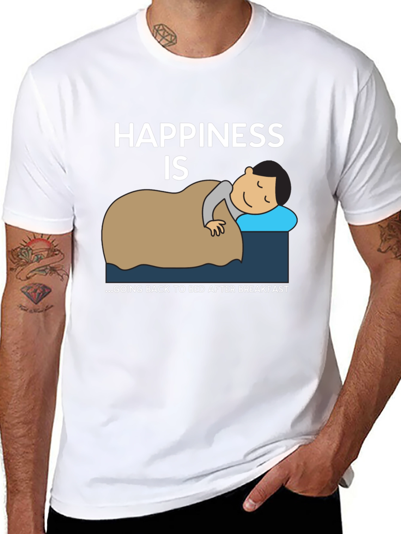 Happiness is Back to Bed T-Shirt