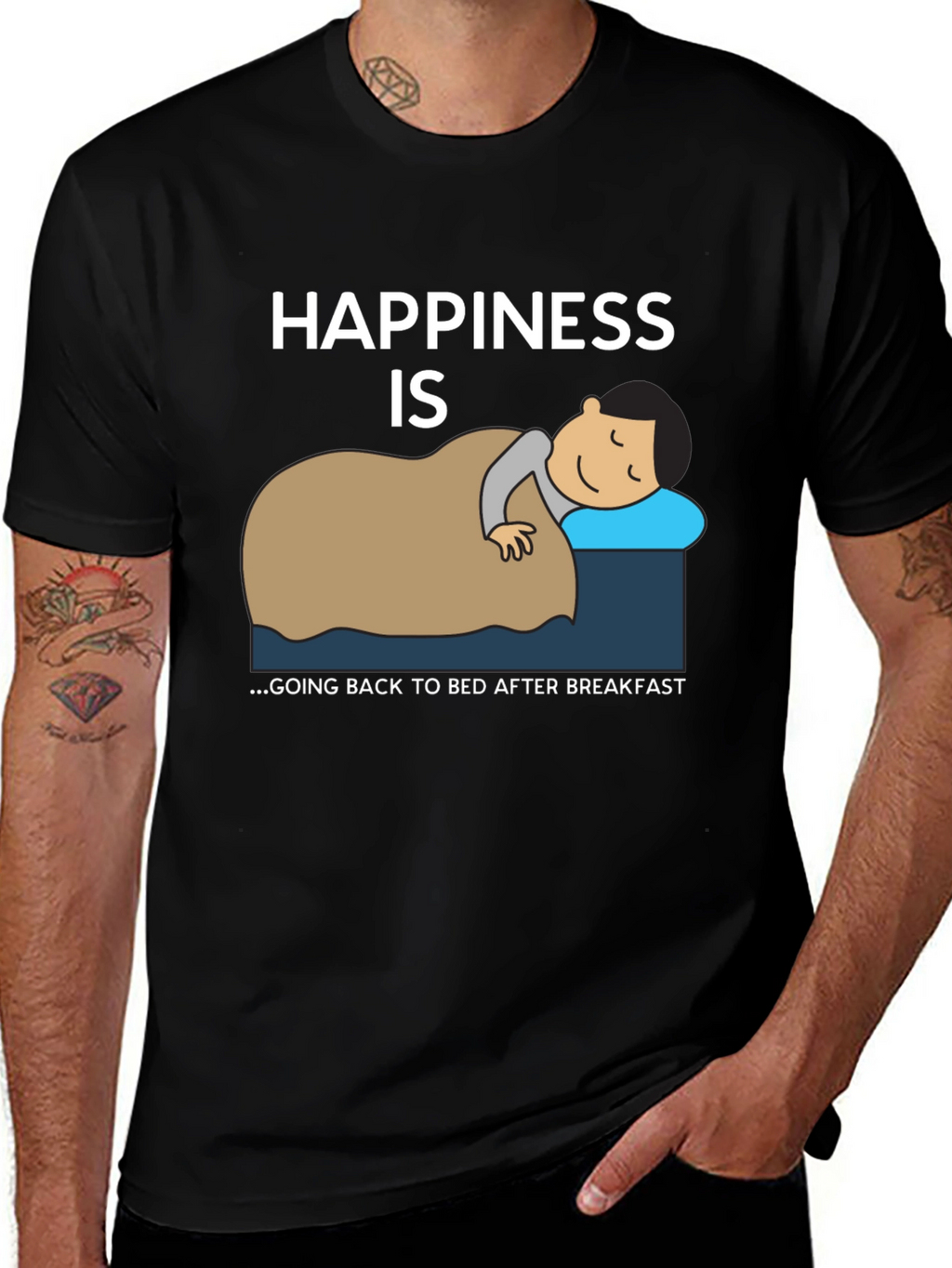 Happiness is Back to Bed T-Shirt