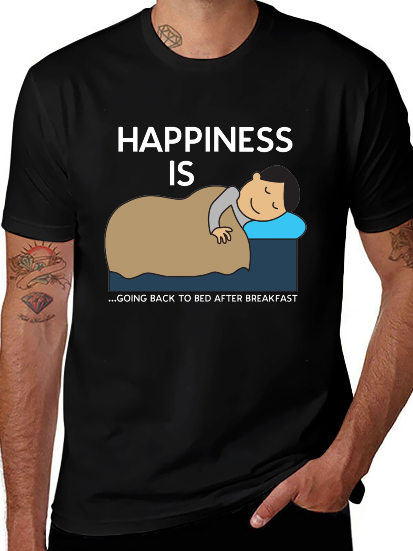 Happiness is Back to Bed T-Shirt