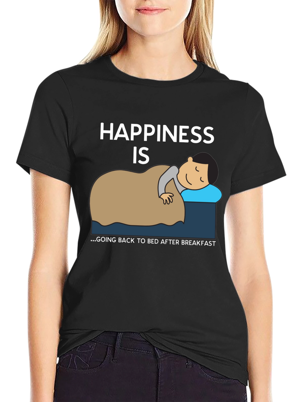 Happiness is Back to Bed T-Shirt