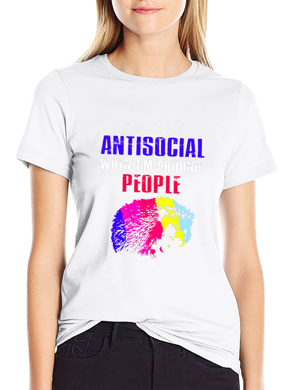 Antisocial Hedgehog Graphic Tee - Black
