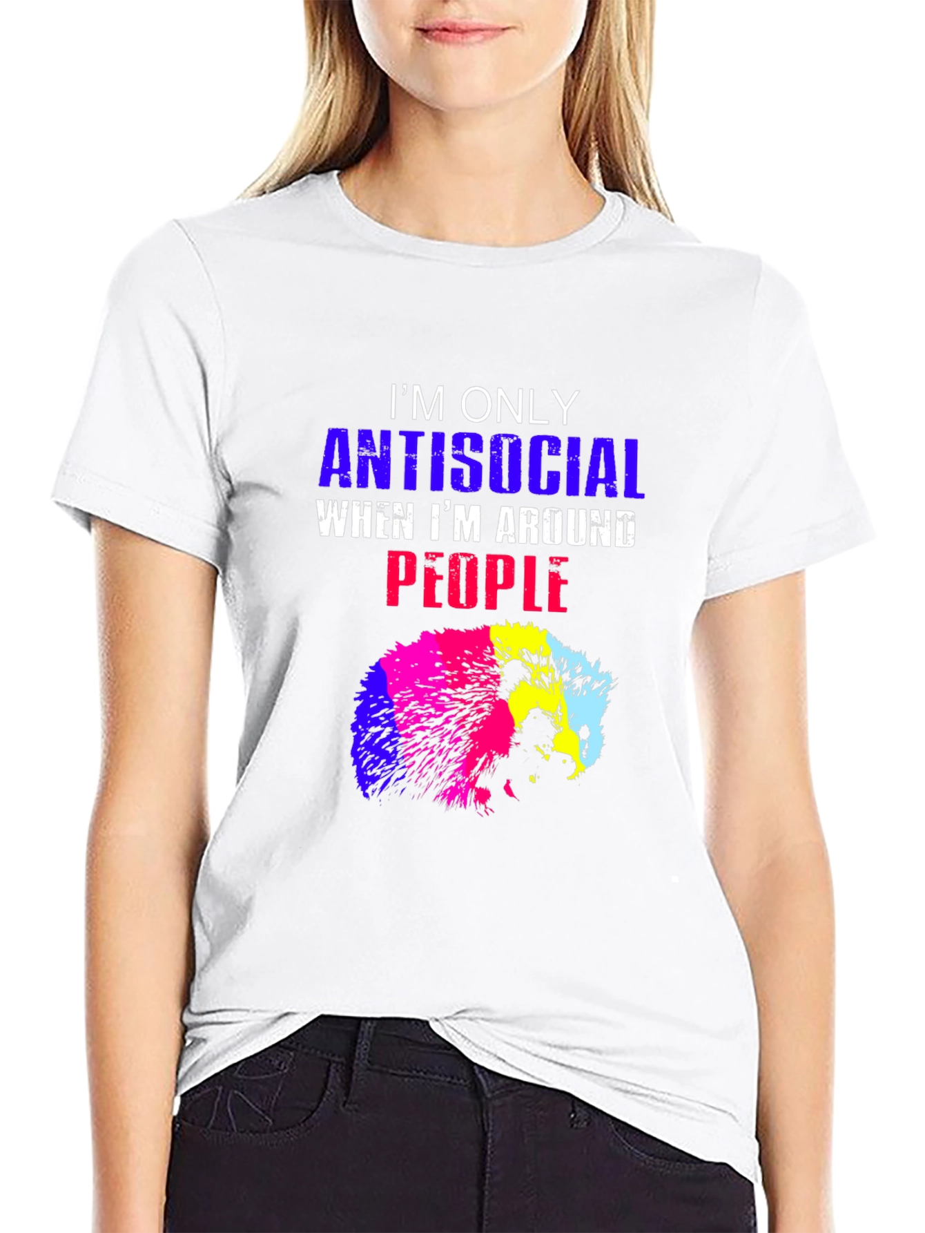 Antisocial Hedgehog Graphic Tee - Black