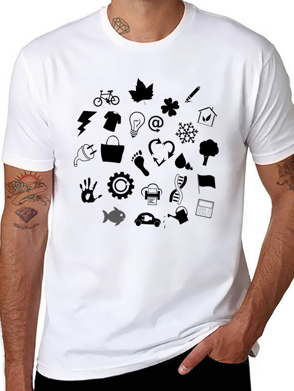 Eco Icons Black T-Shirt