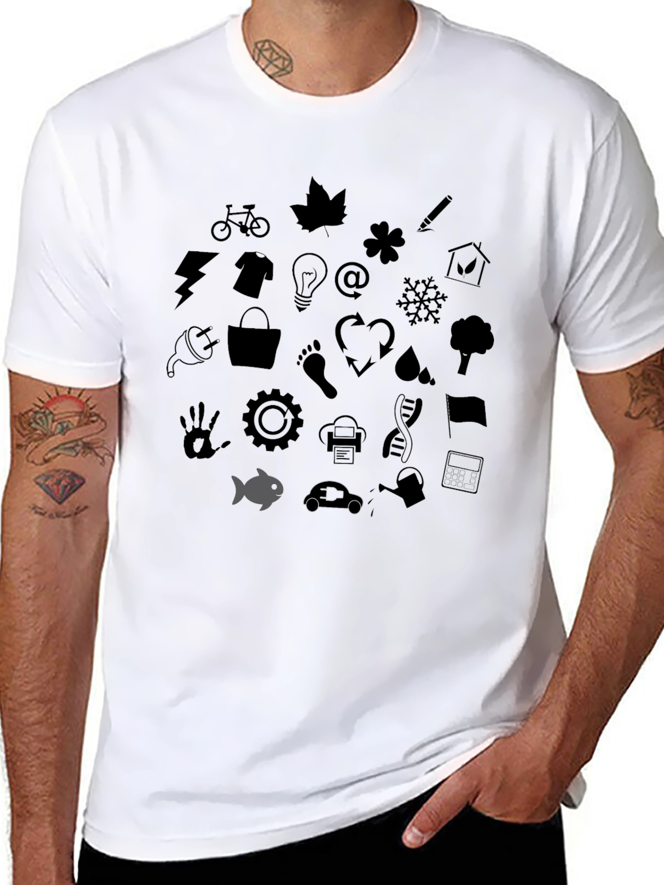 Eco Icons Black T-Shirt