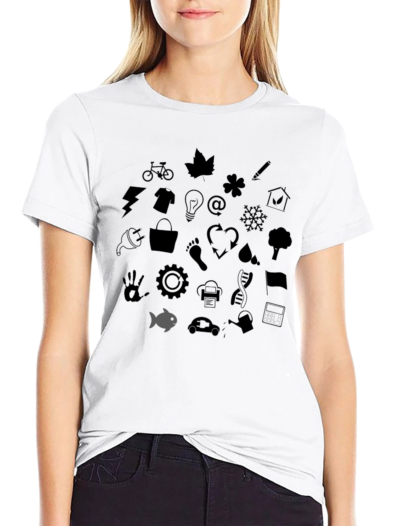Eco Icons Black T-Shirt