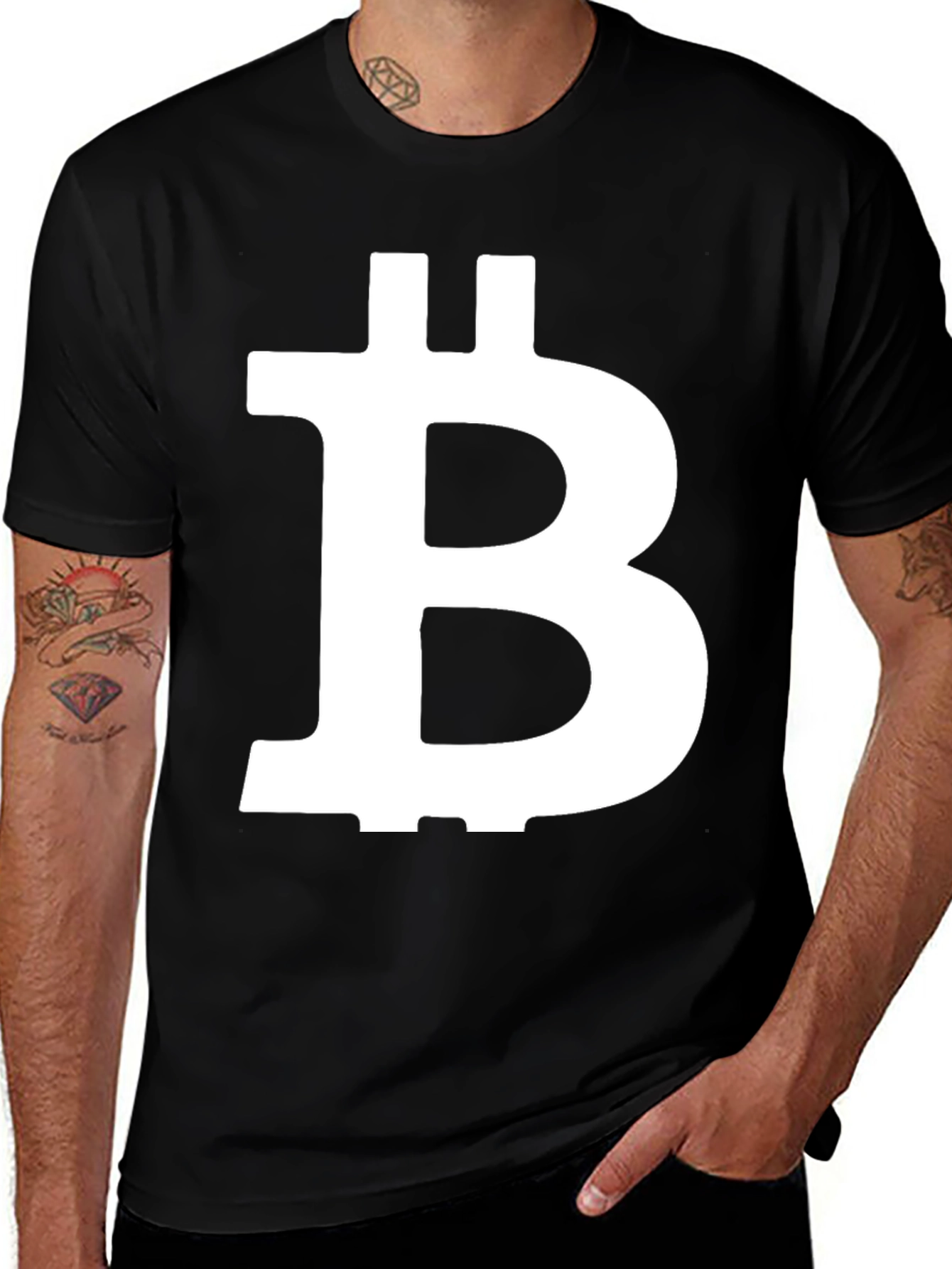 Bitcoin B Symbol Black T-Shirt Crypto Currency Fan Tee