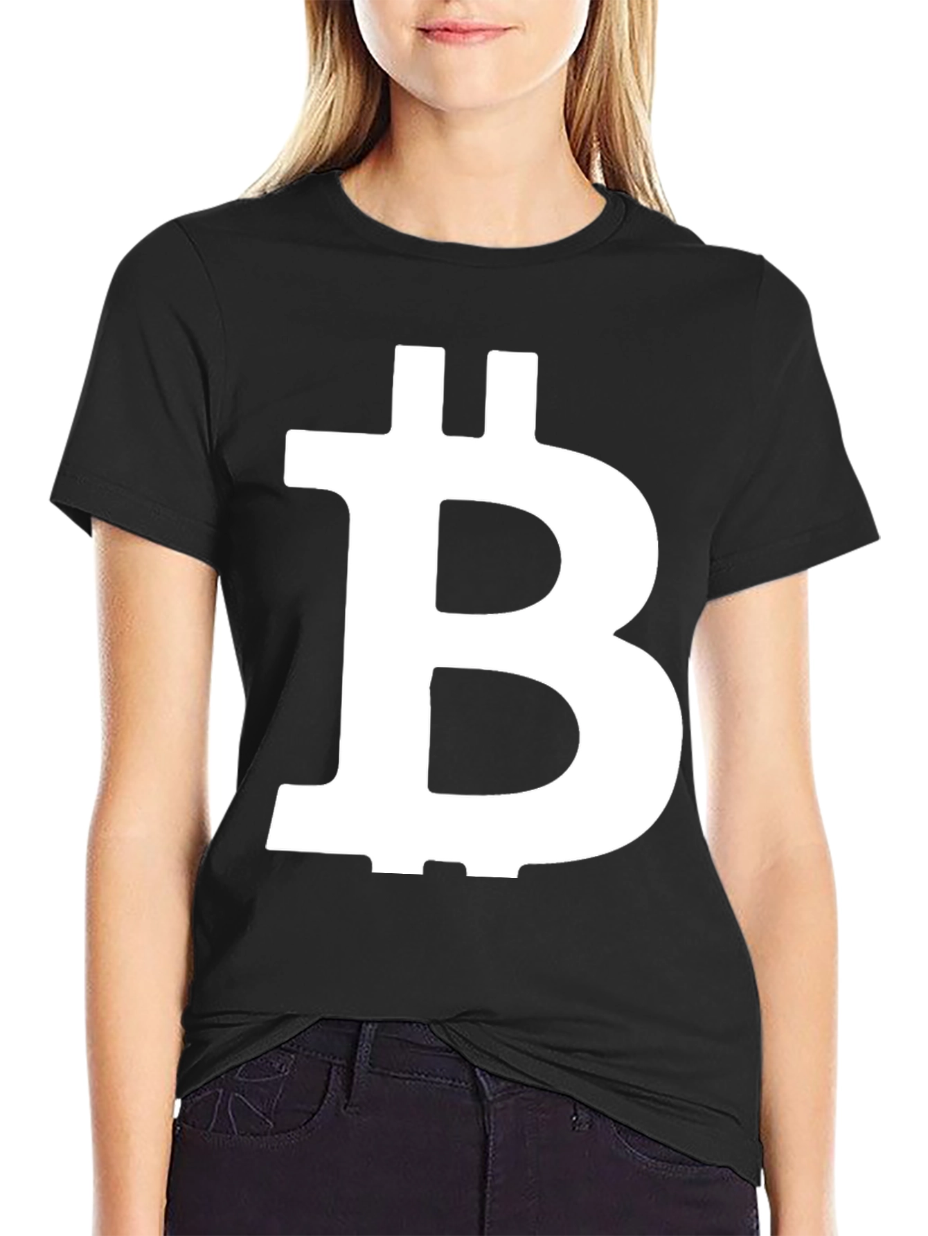 Bitcoin B Symbol Black T-Shirt Crypto Currency Fan Tee