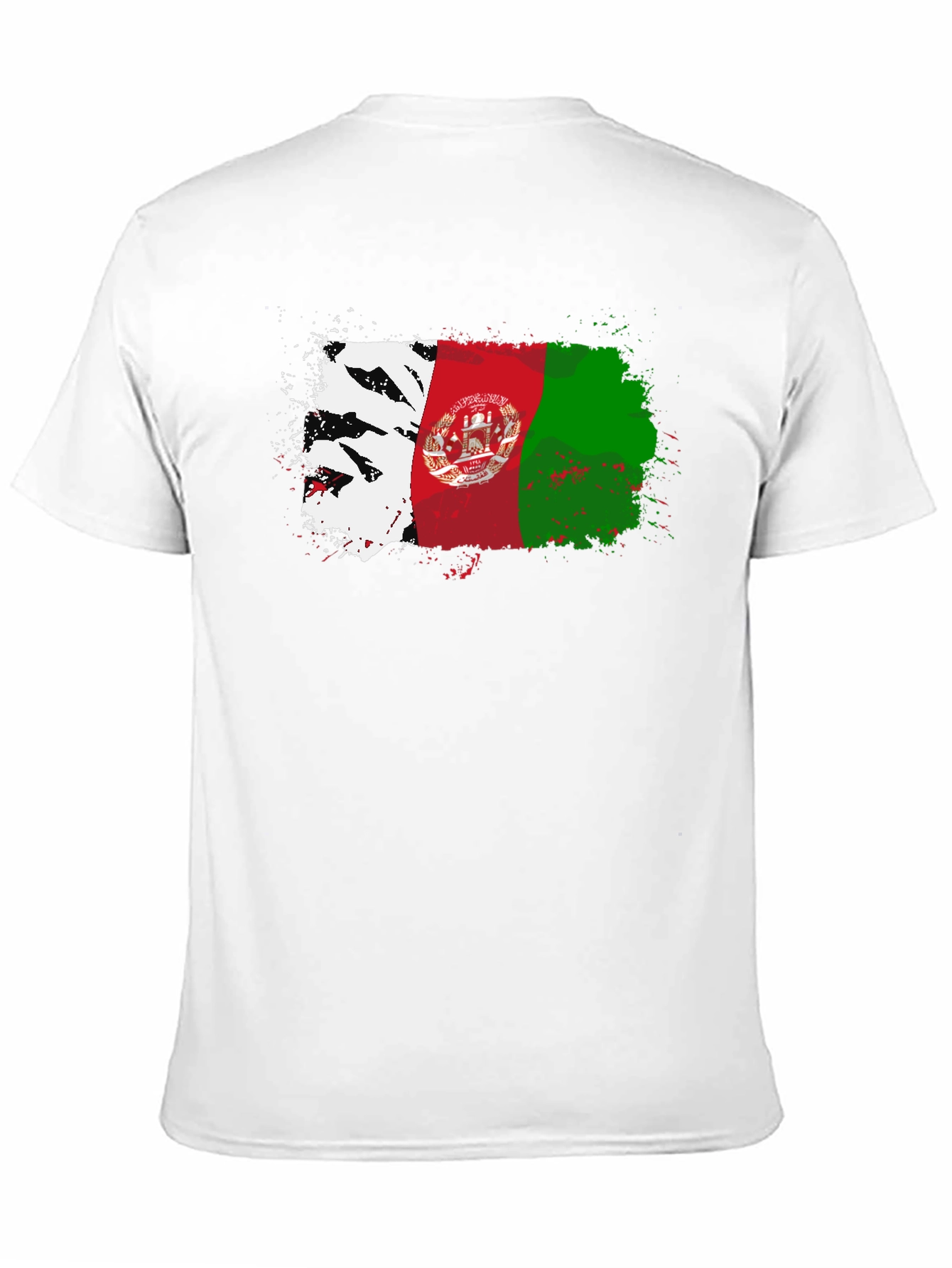 Afghanistan Flag Splatter T-Shirt - Black