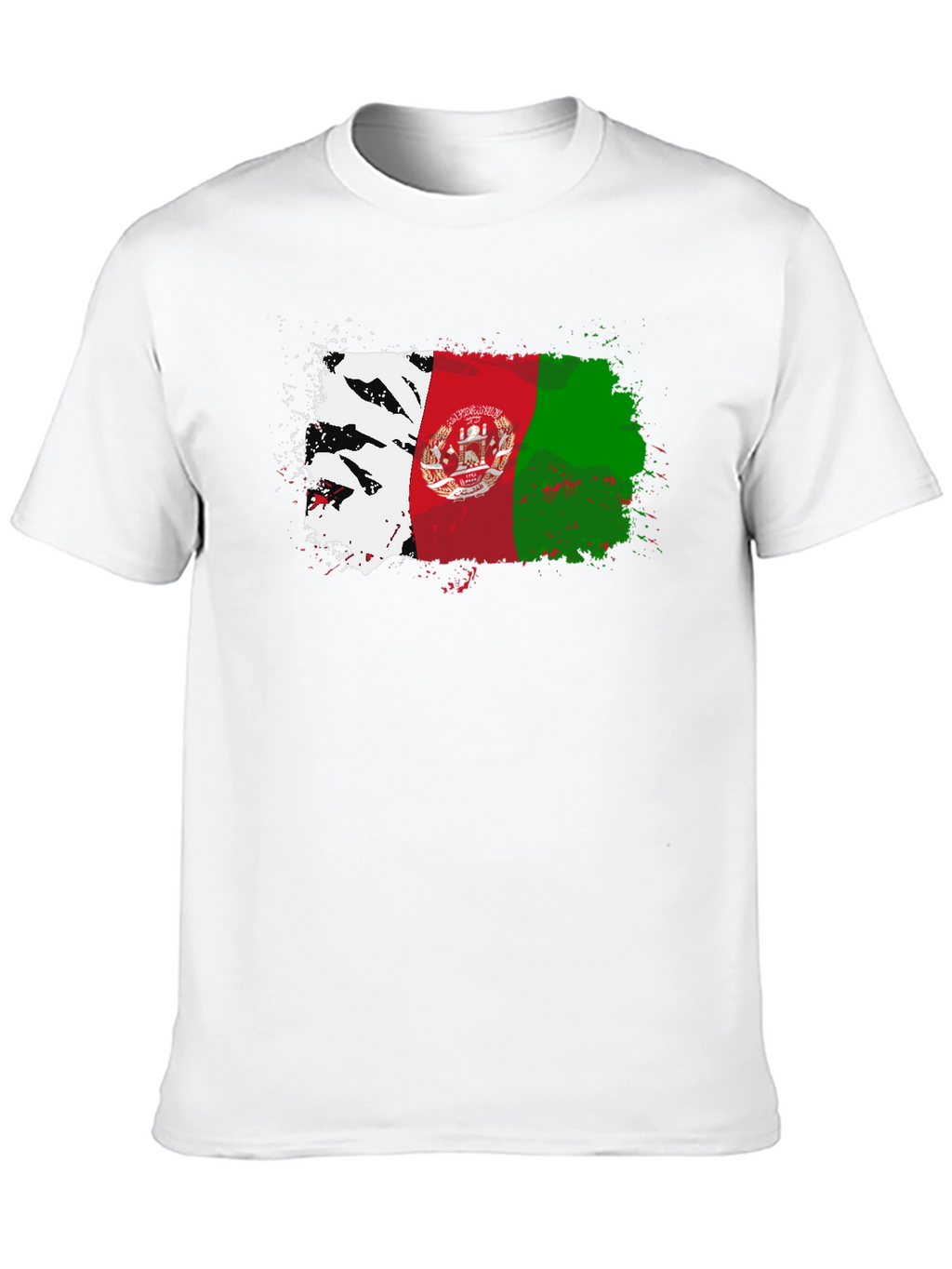 Afghanistan Flag Splatter T-Shirt - Black