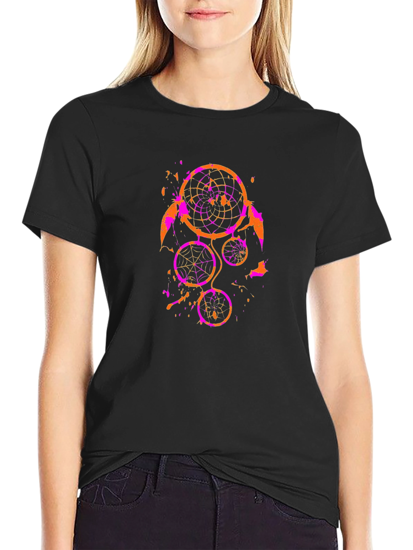 Dreamcatcher Print Black Tee
