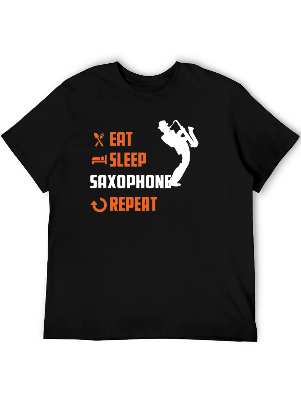 Eat Sleep Saxophone Repeat Graphic T-Shirt