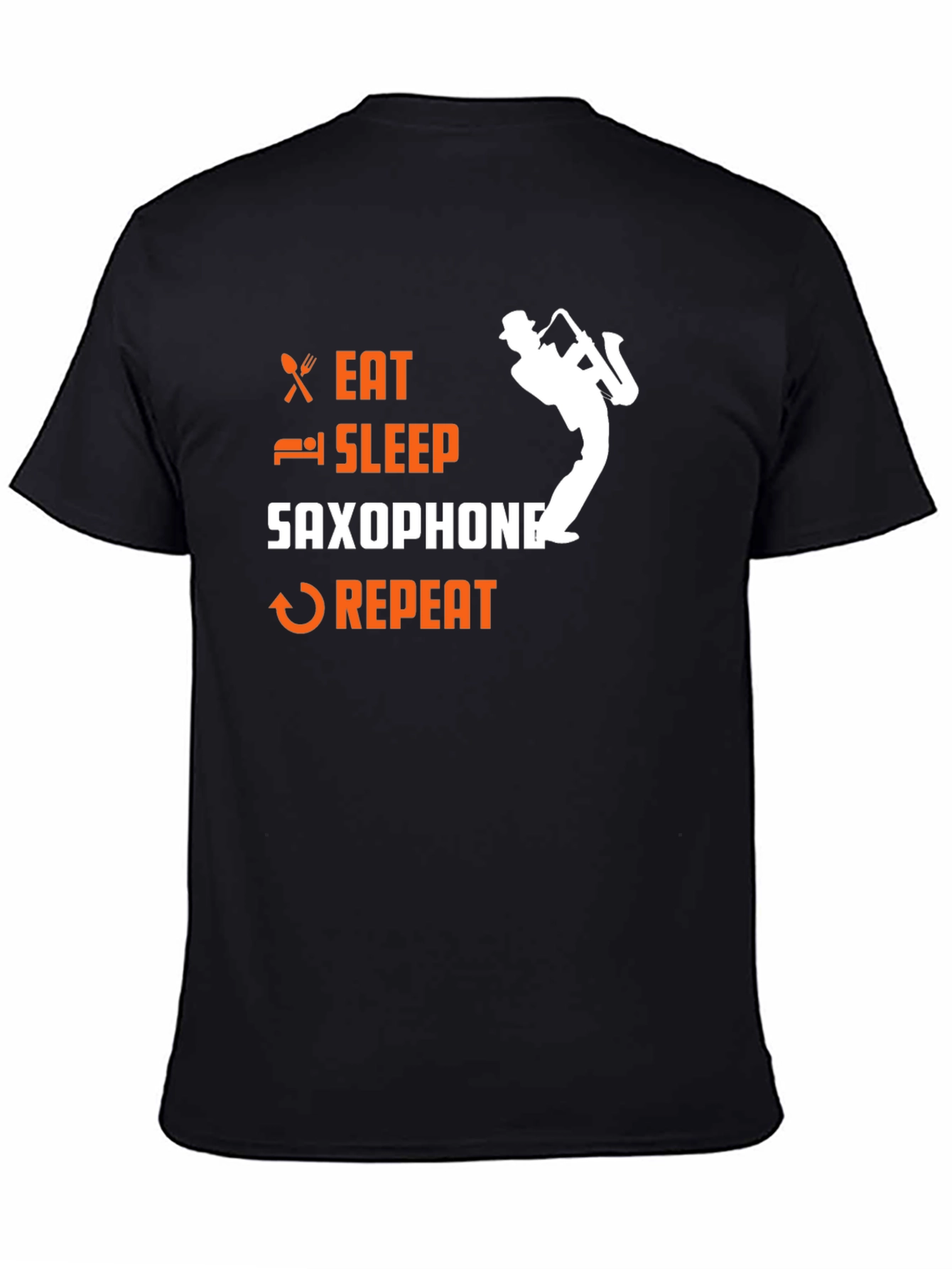 Eat Sleep Saxophone Repeat Graphic T-Shirt