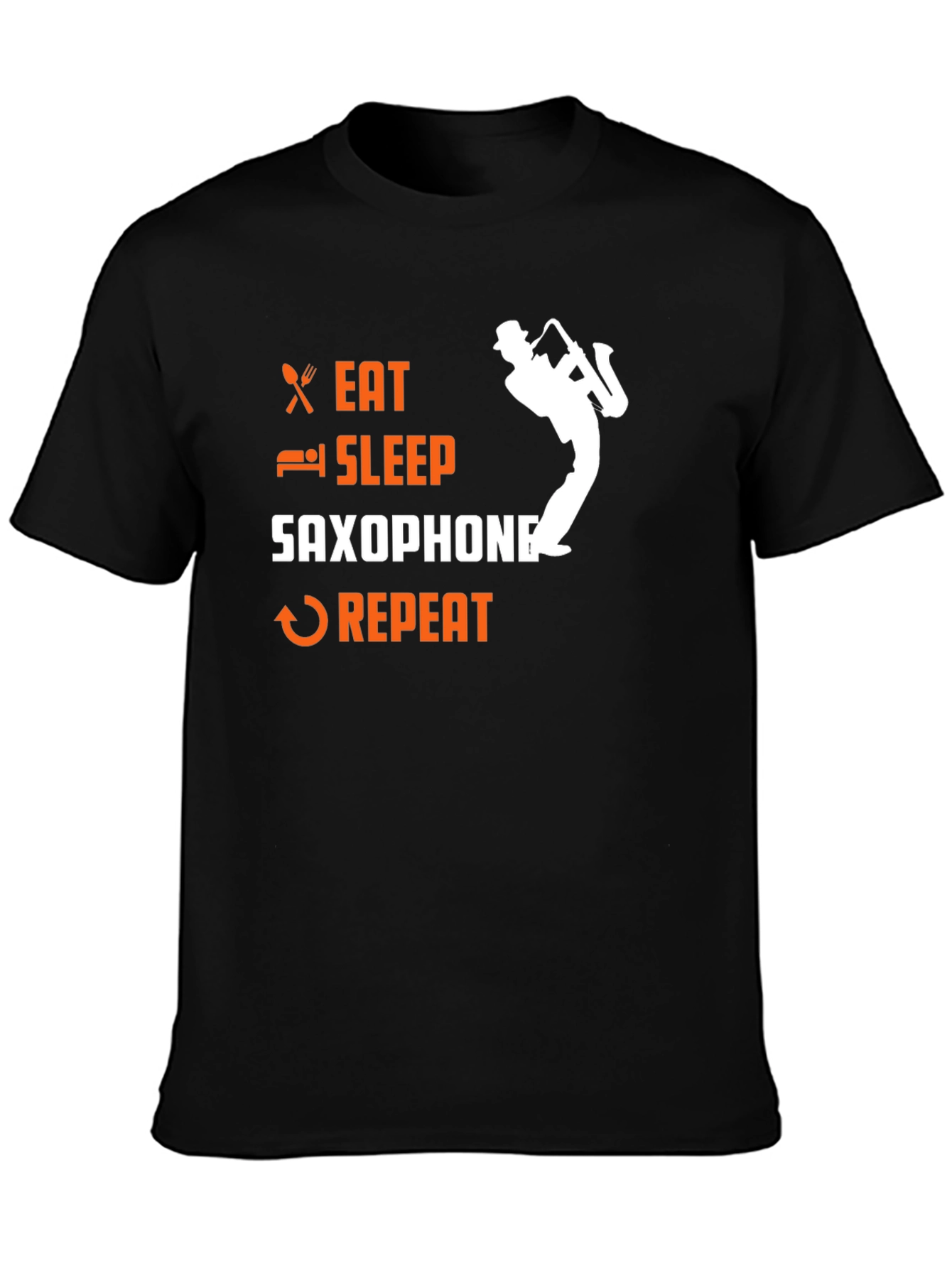 Eat Sleep Saxophone Repeat Graphic T-Shirt