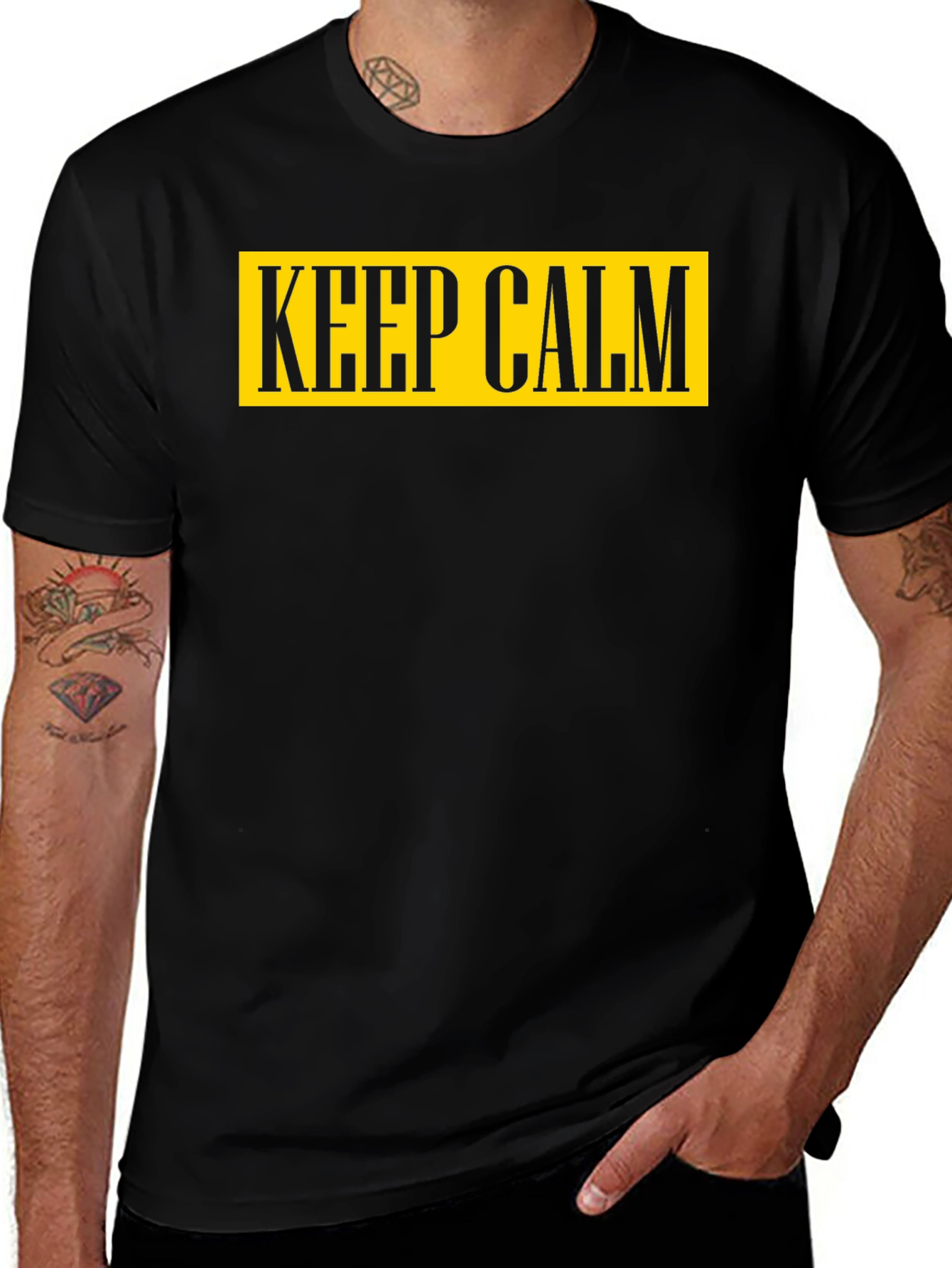 Keep Calm Graphic Tee - Mens Cotton T-Shirt
