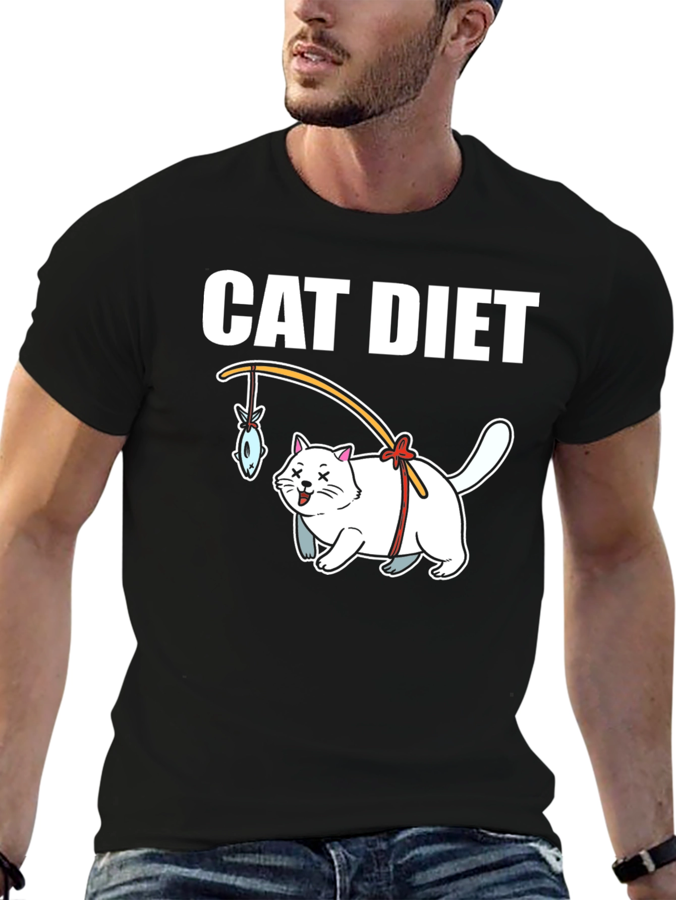 Cat Diet Graphic T-Shirt