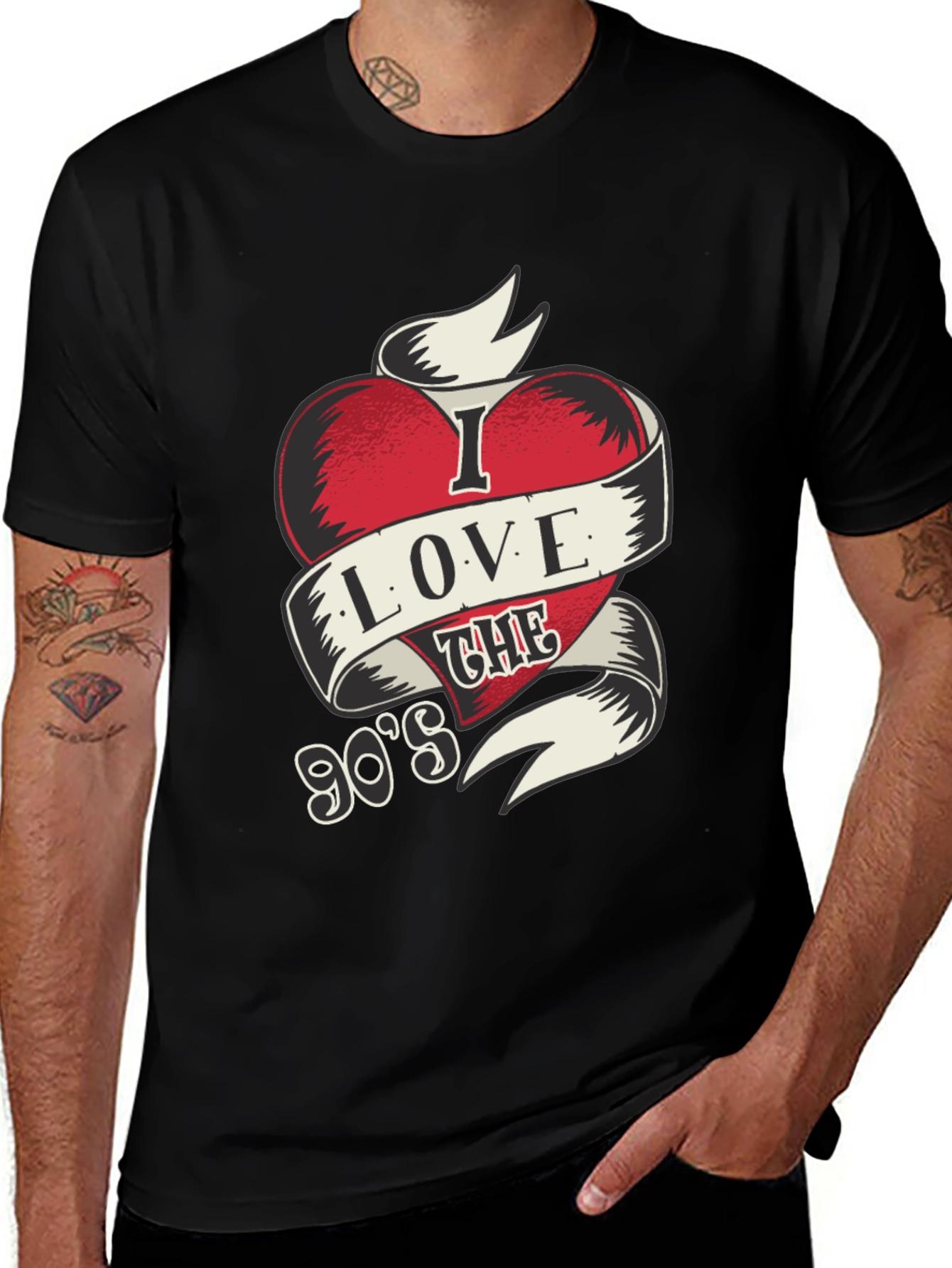 I Love The 90s Mens Black Graphic Tee