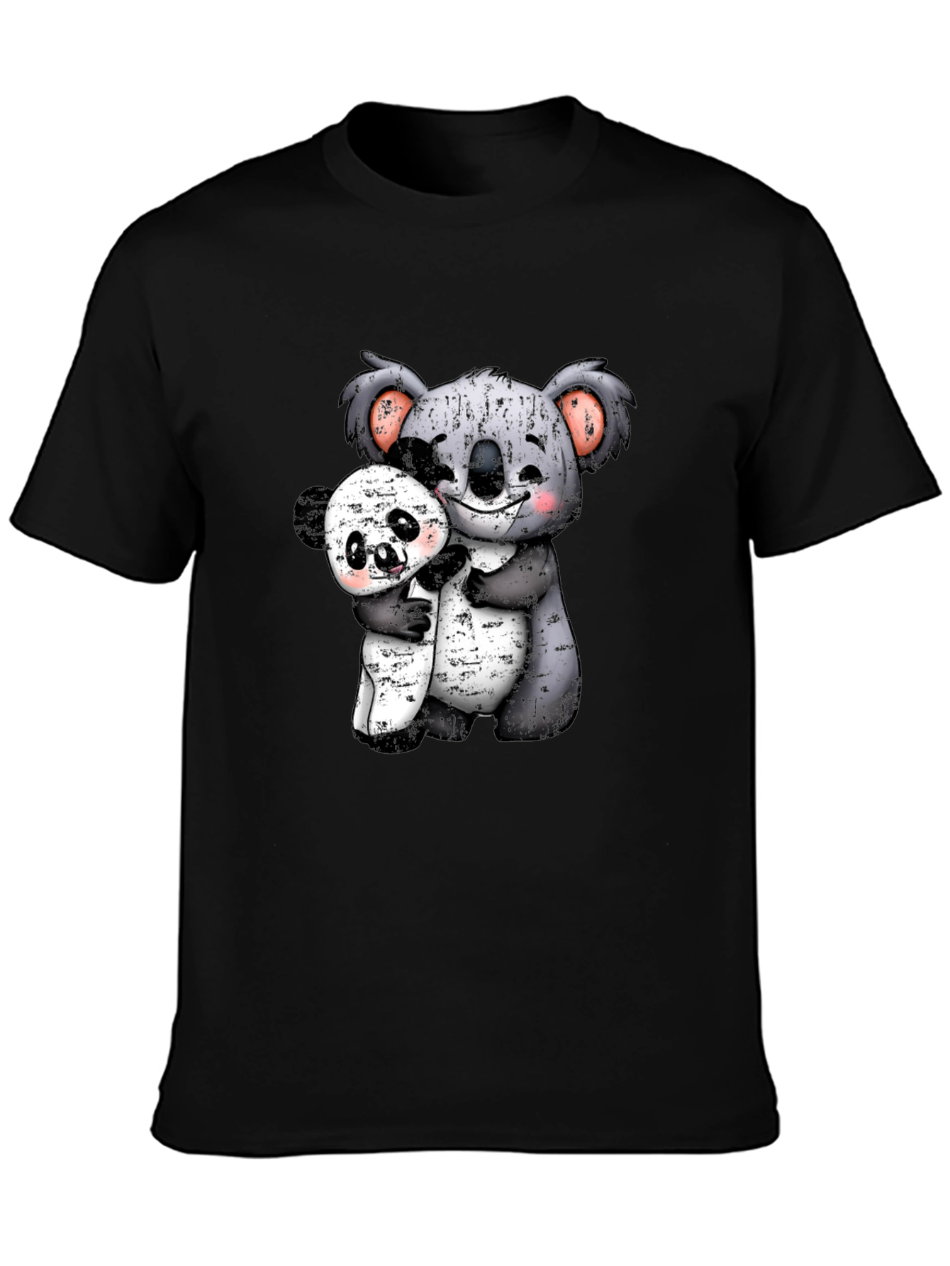 Koala & Panda Hugs Graphic Tee - Adorable Animal Design