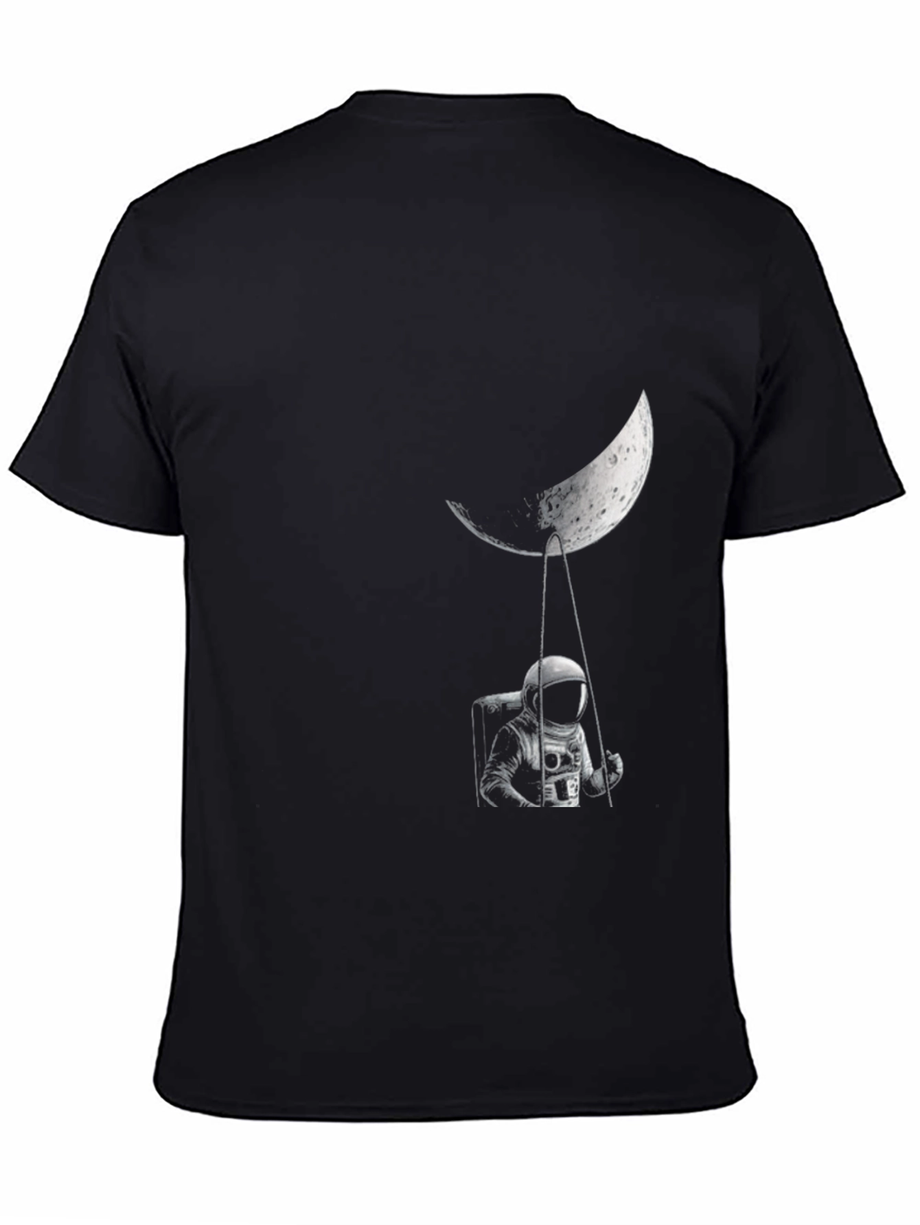 Astronaut Moon Swing Graphic Tee - Unisex Black T-Shirt