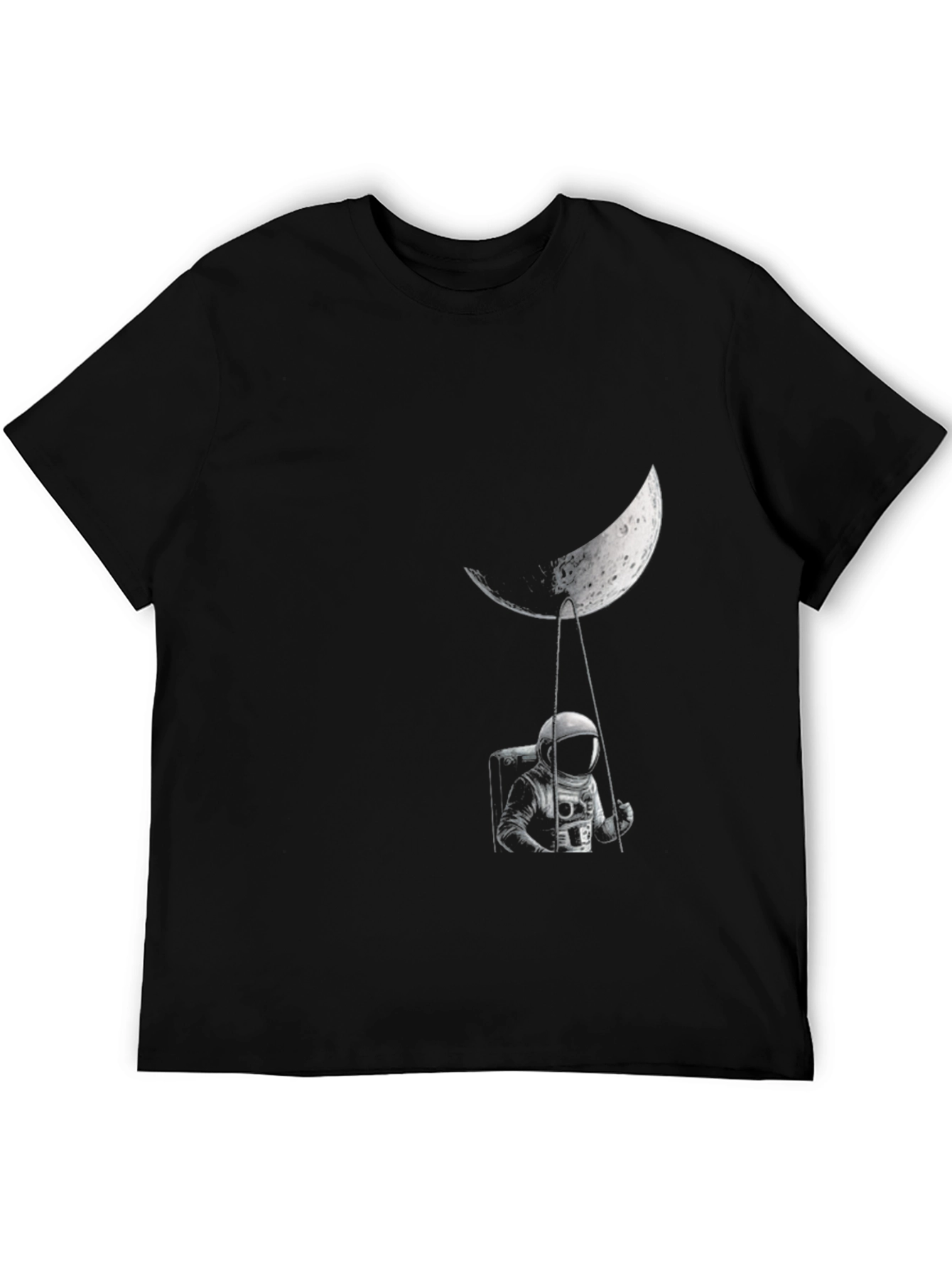 Astronaut Moon Swing Graphic Tee - Unisex Black T-Shirt