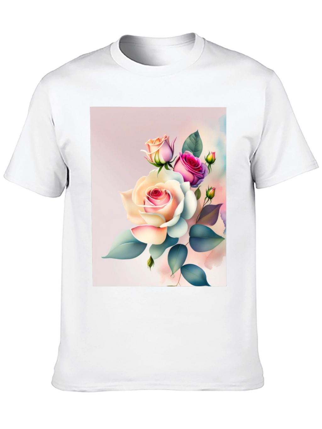 Floral Rose Graphic Black T-Shirt