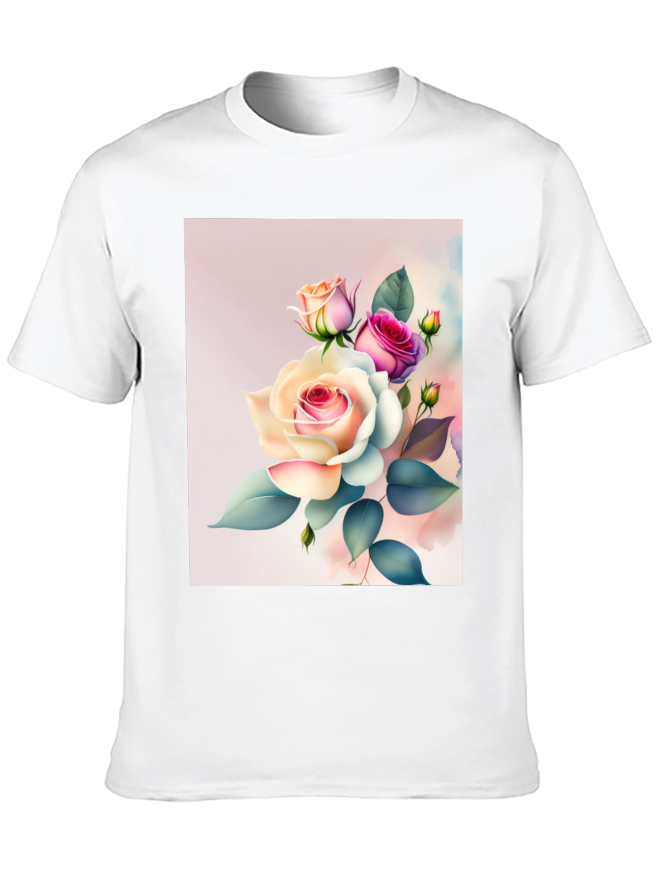 Floral Rose Graphic Black T-Shirt