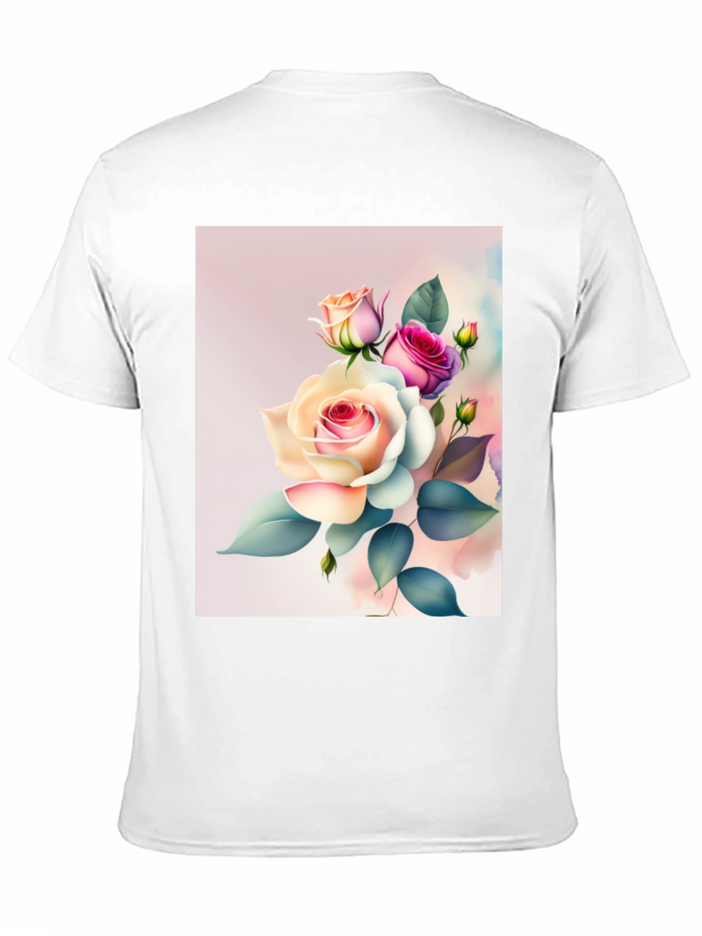 Floral Rose Graphic Black T-Shirt