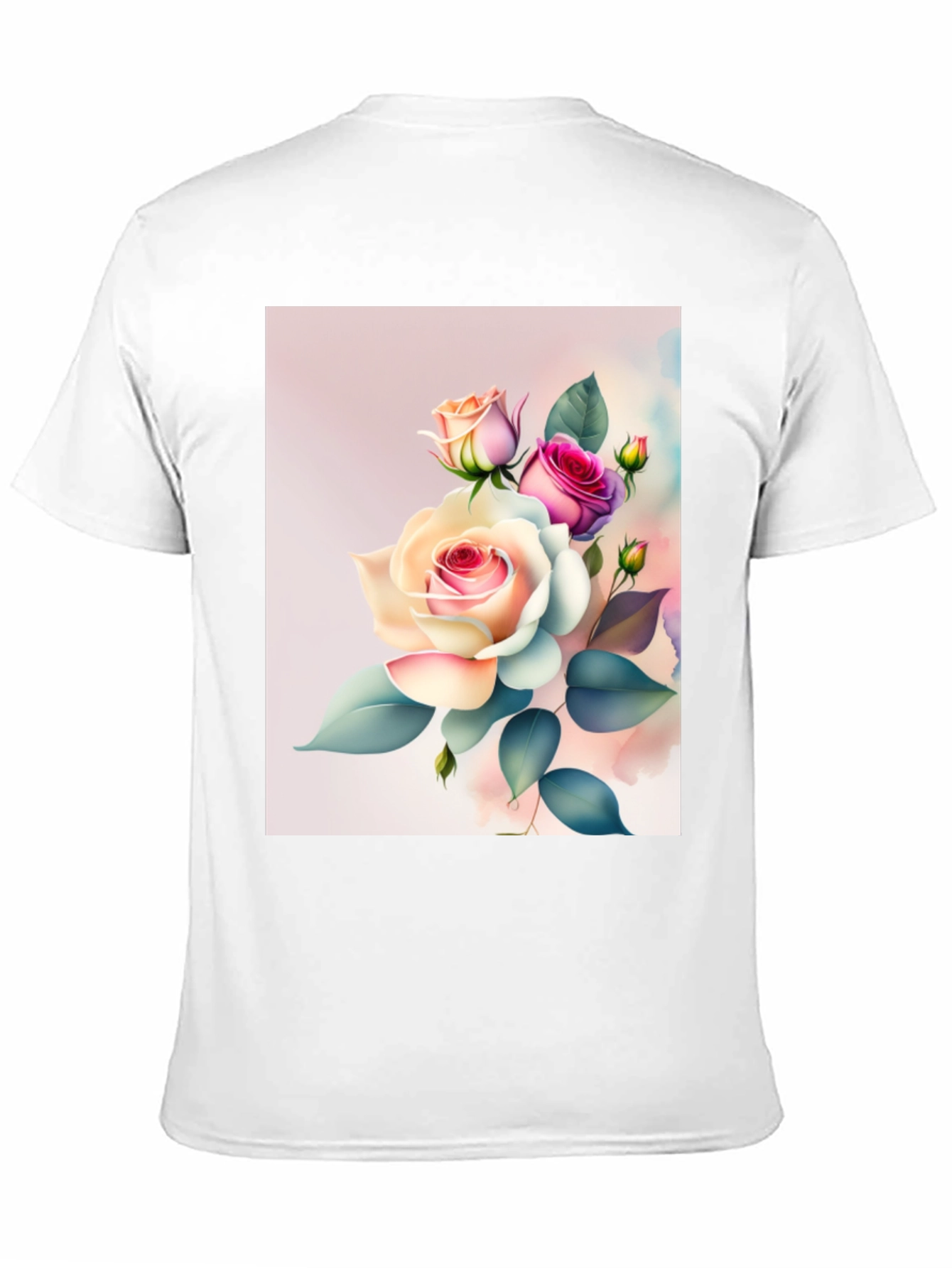 Floral Rose Graphic Black T-Shirt