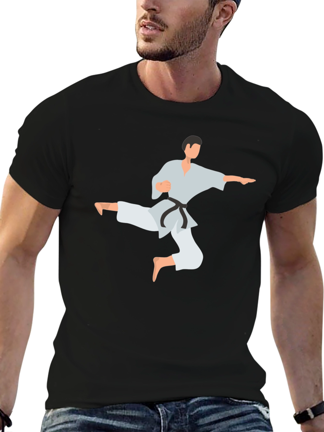 Karate Kick Graphic Tee - Black