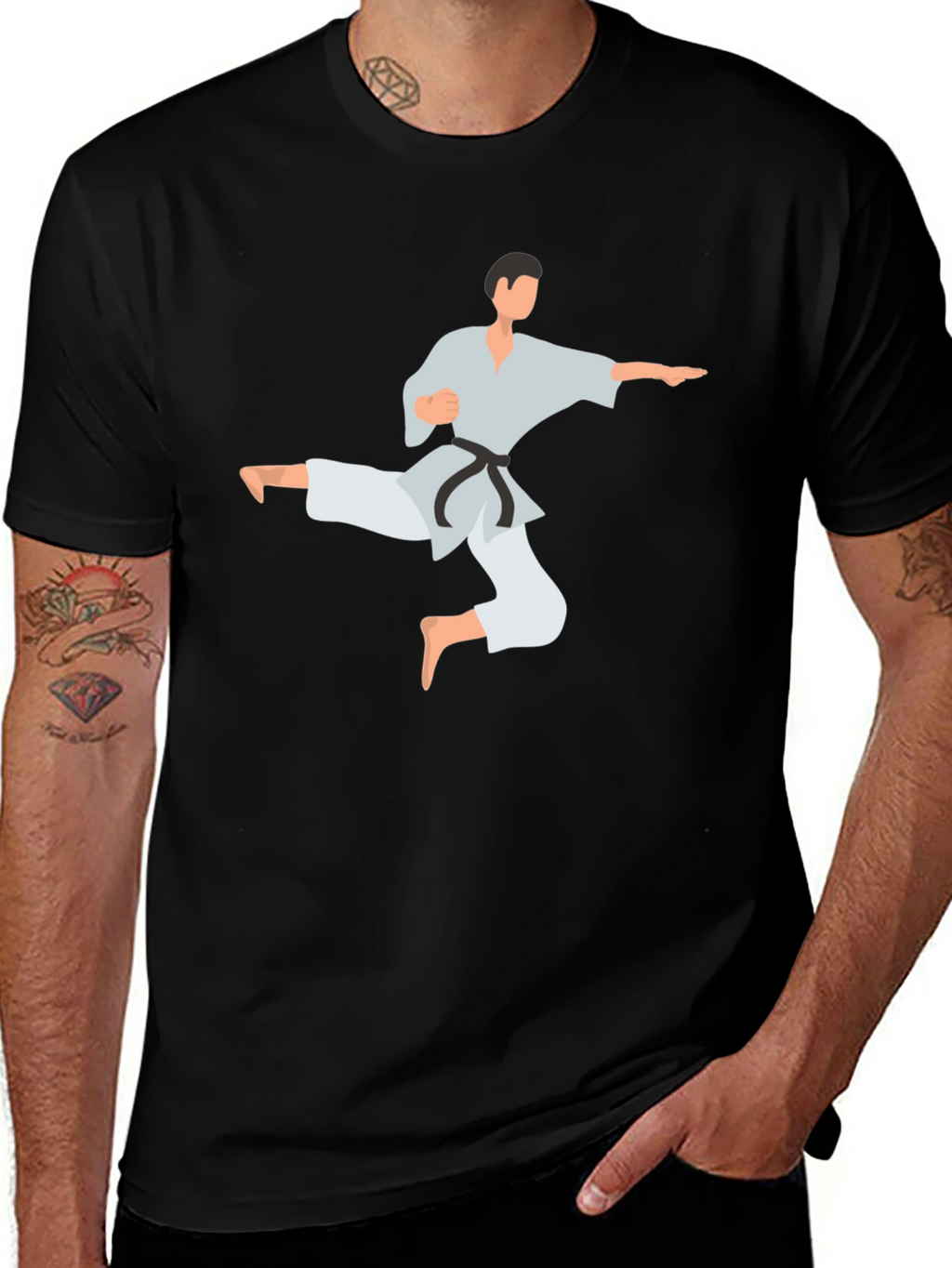 Karate Kick Graphic Tee - Black