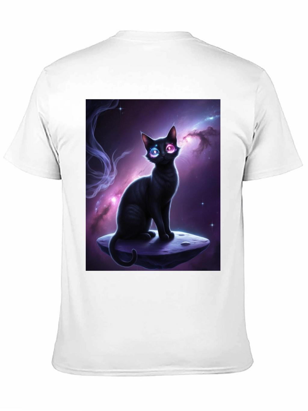 Cosmic Cat Black T-Shirt - Unique Design