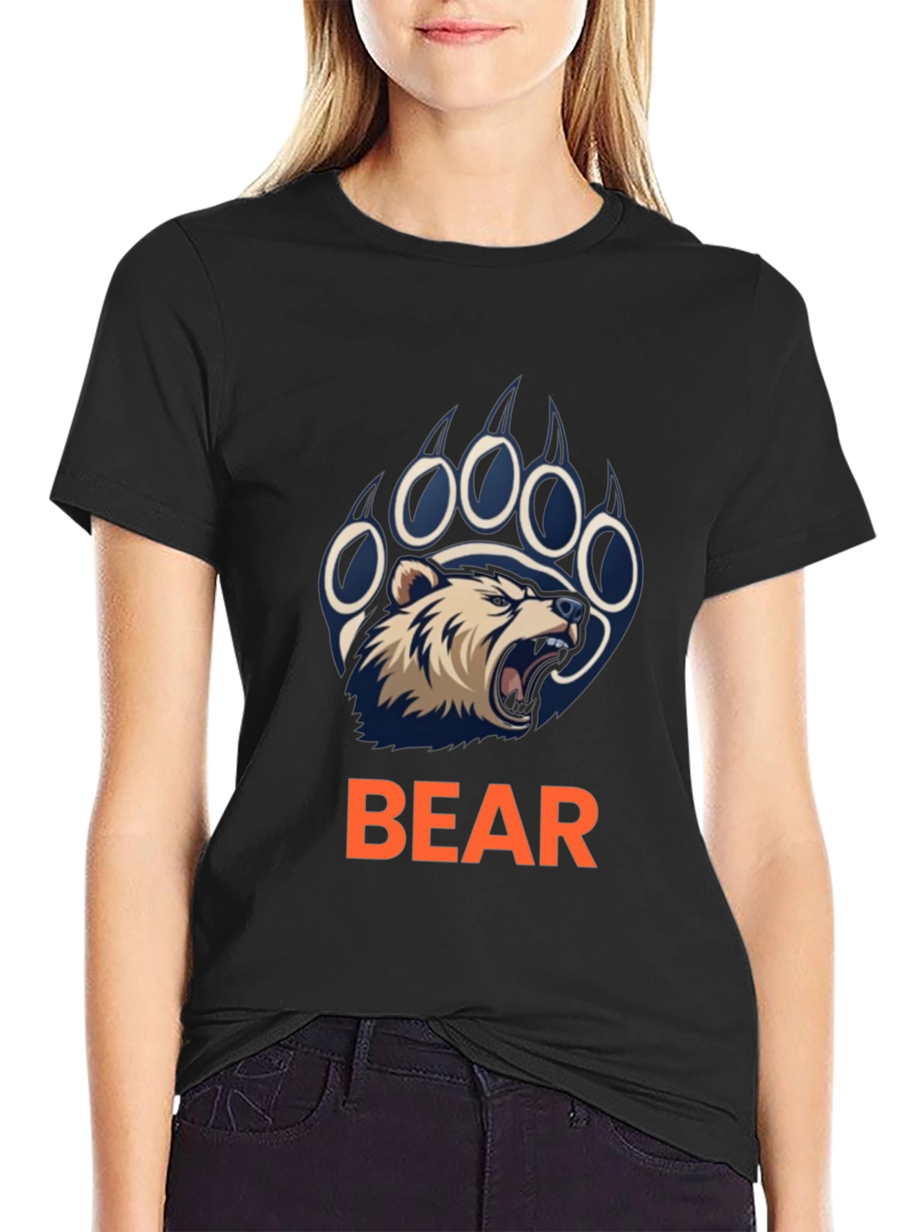 Bear Claw Graphic T-Shirt - Black Cotton Tee