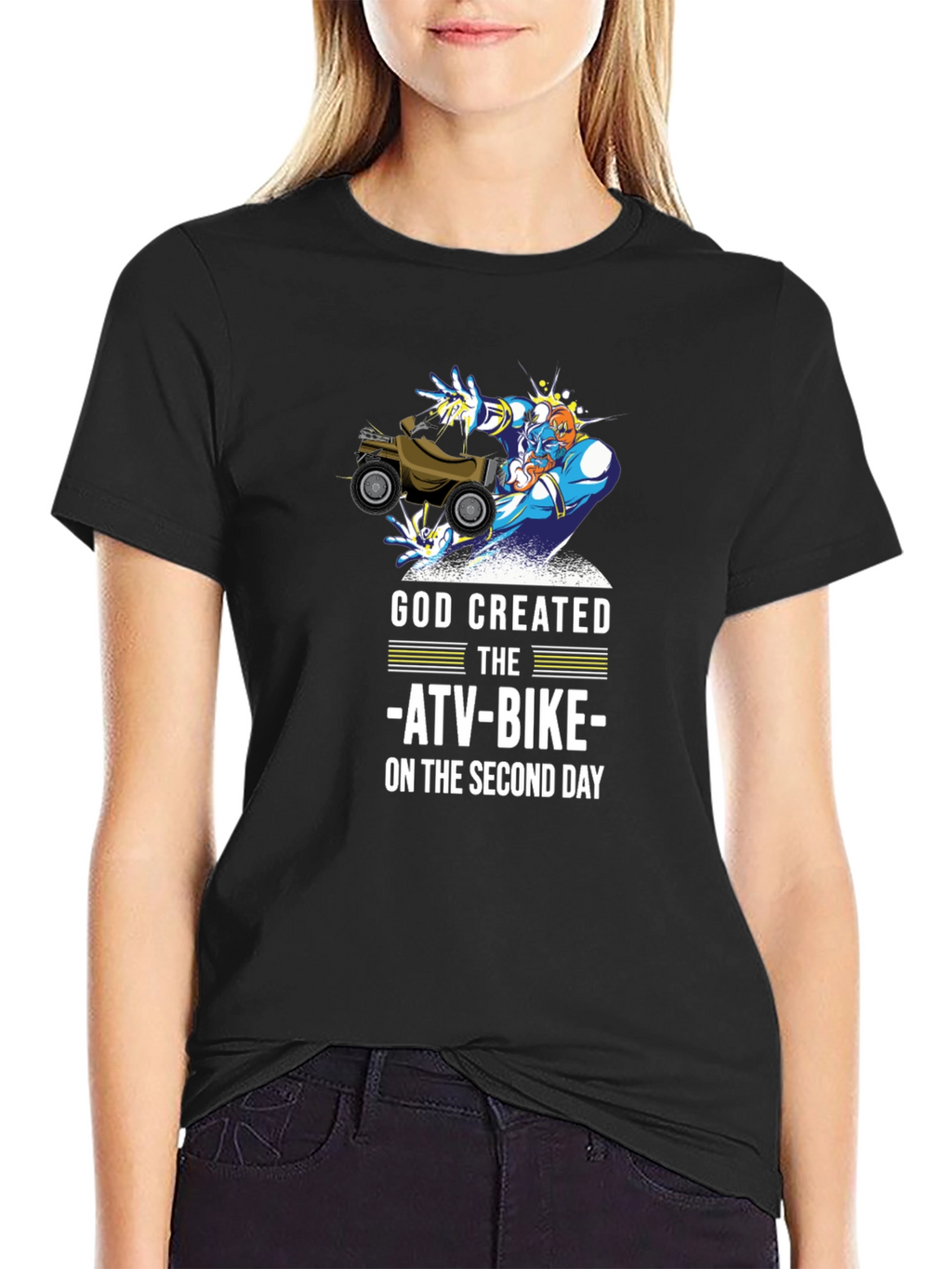 God Created ATV-Bike T-Shirt Funny Off-Road Gift