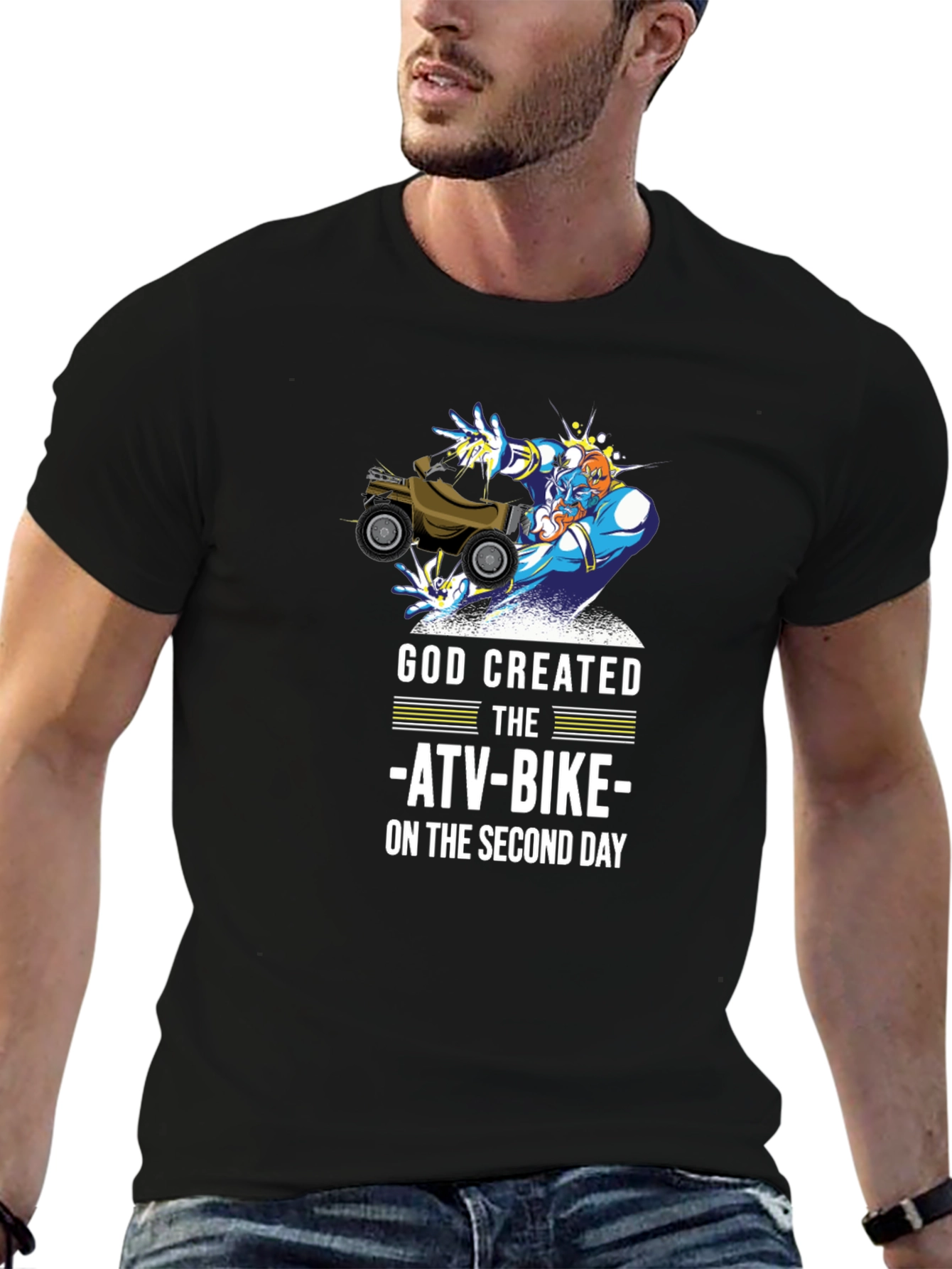 God Created ATV-Bike T-Shirt Funny Off-Road Gift