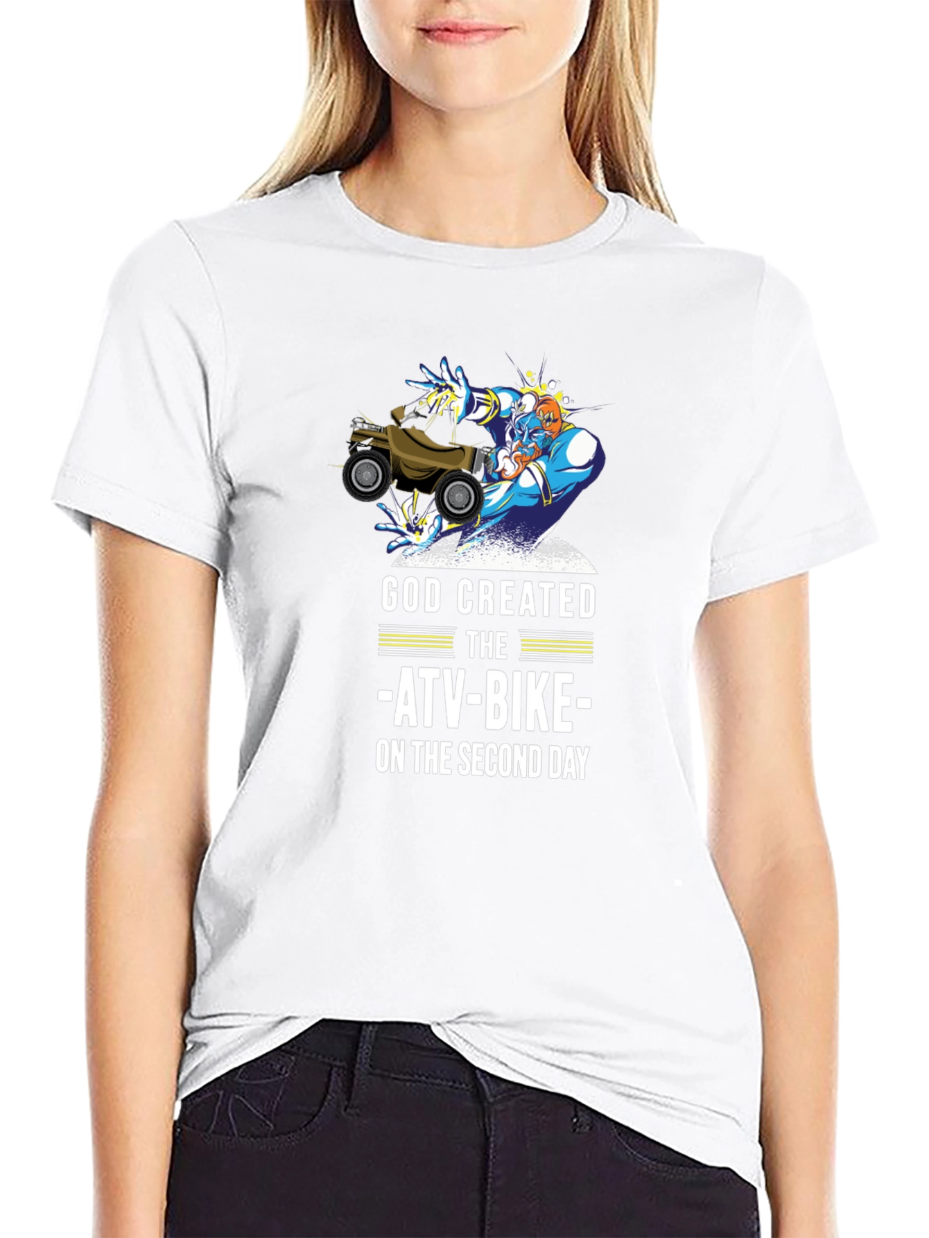 God Created ATV-Bike T-Shirt Funny Off-Road Gift