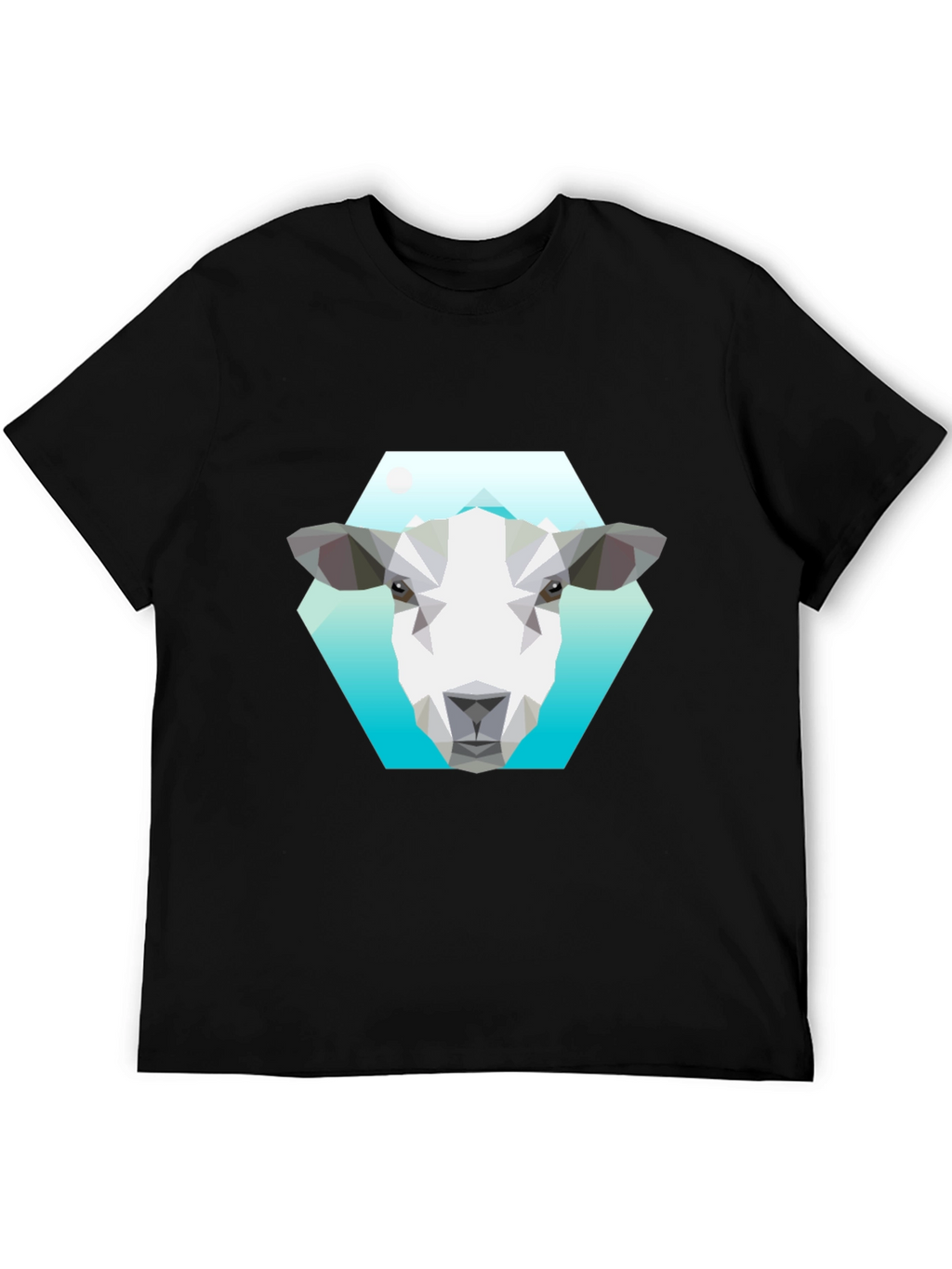 Geometric Sheep Graphic Tee - Black
