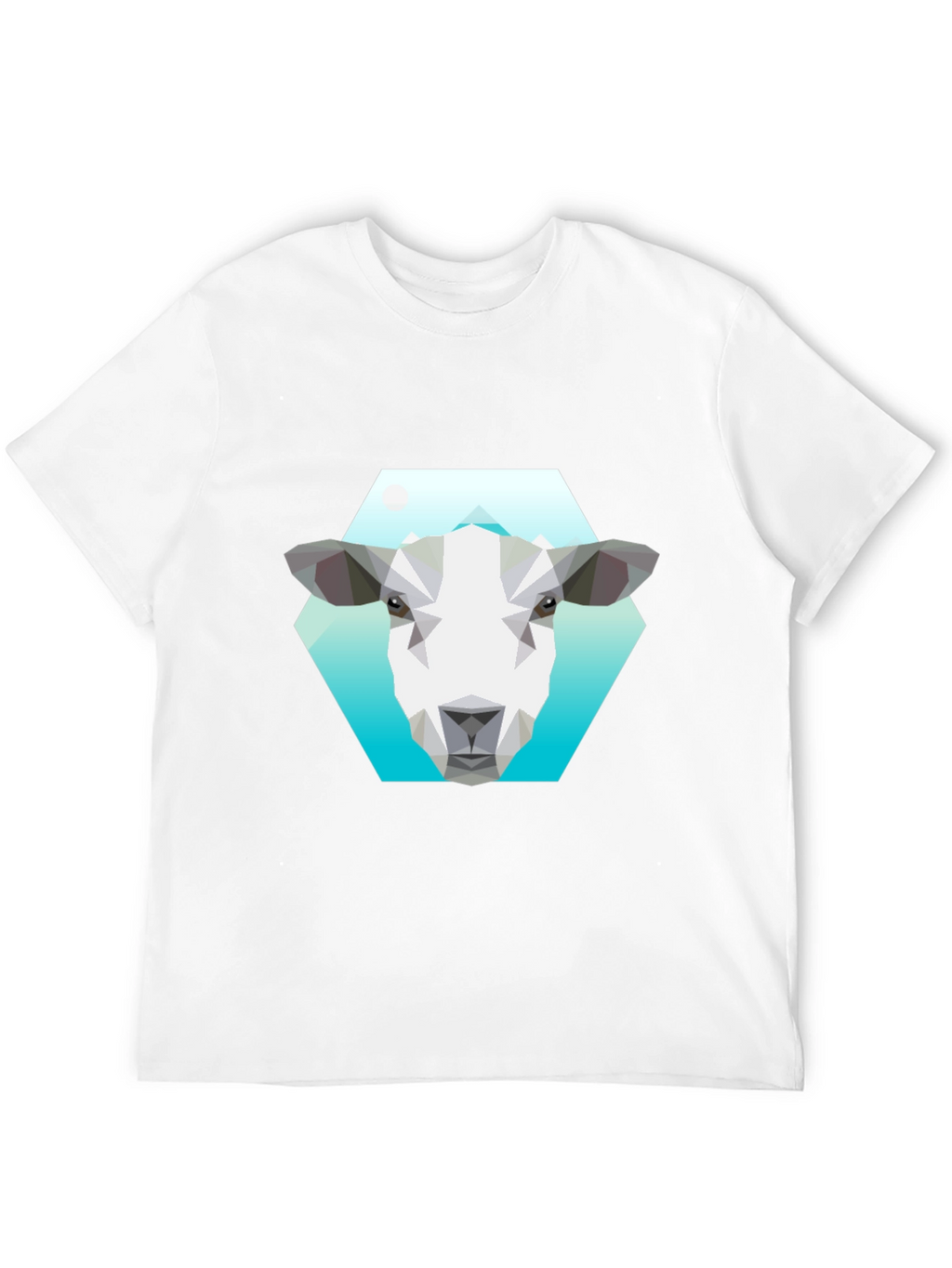 Geometric Sheep Graphic Tee - Black