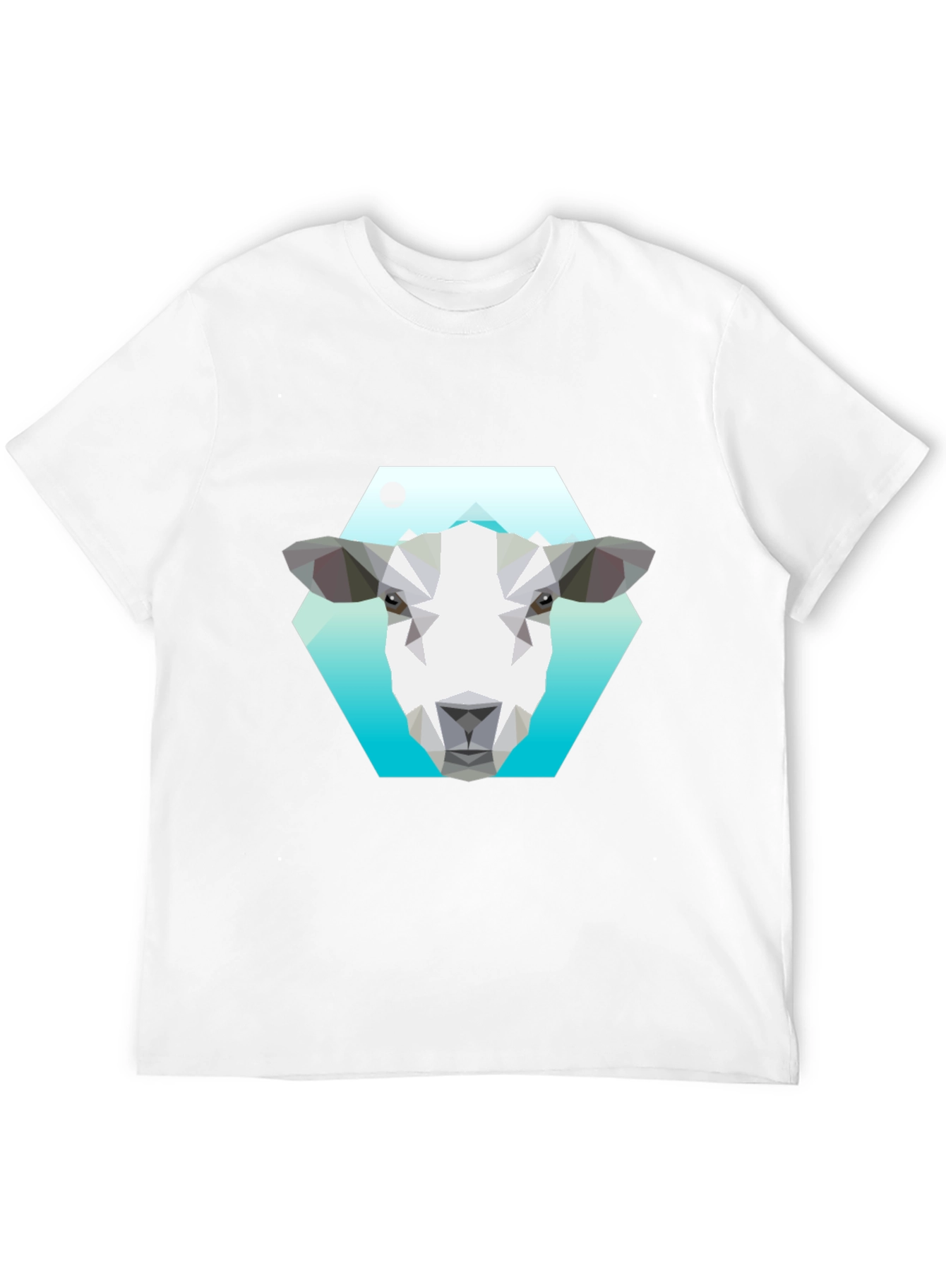 Geometric Sheep Graphic Tee - Black