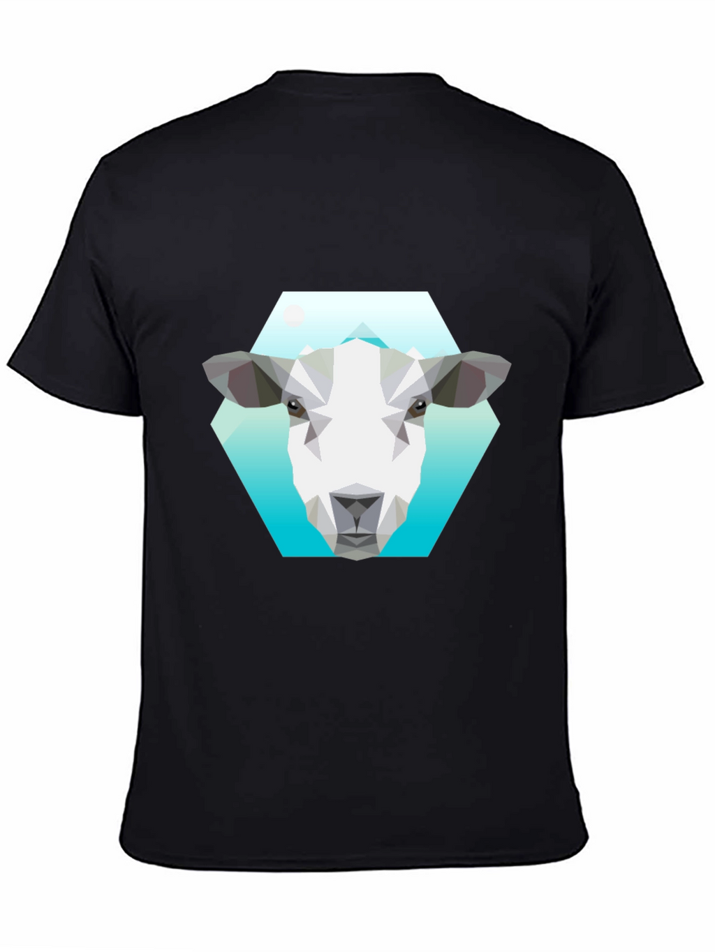 Geometric Sheep Graphic Tee - Black