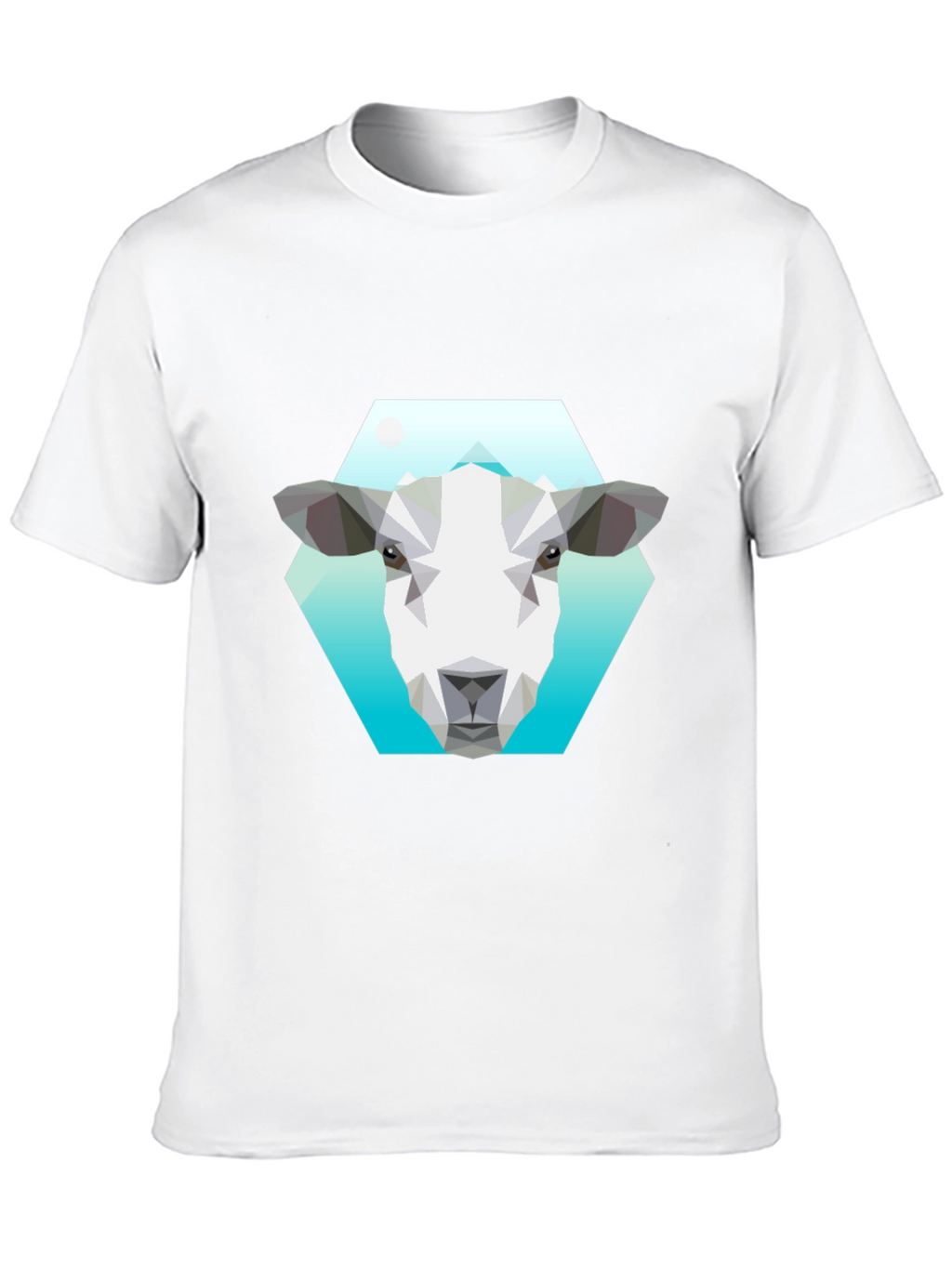 Geometric Sheep Graphic Tee - Black