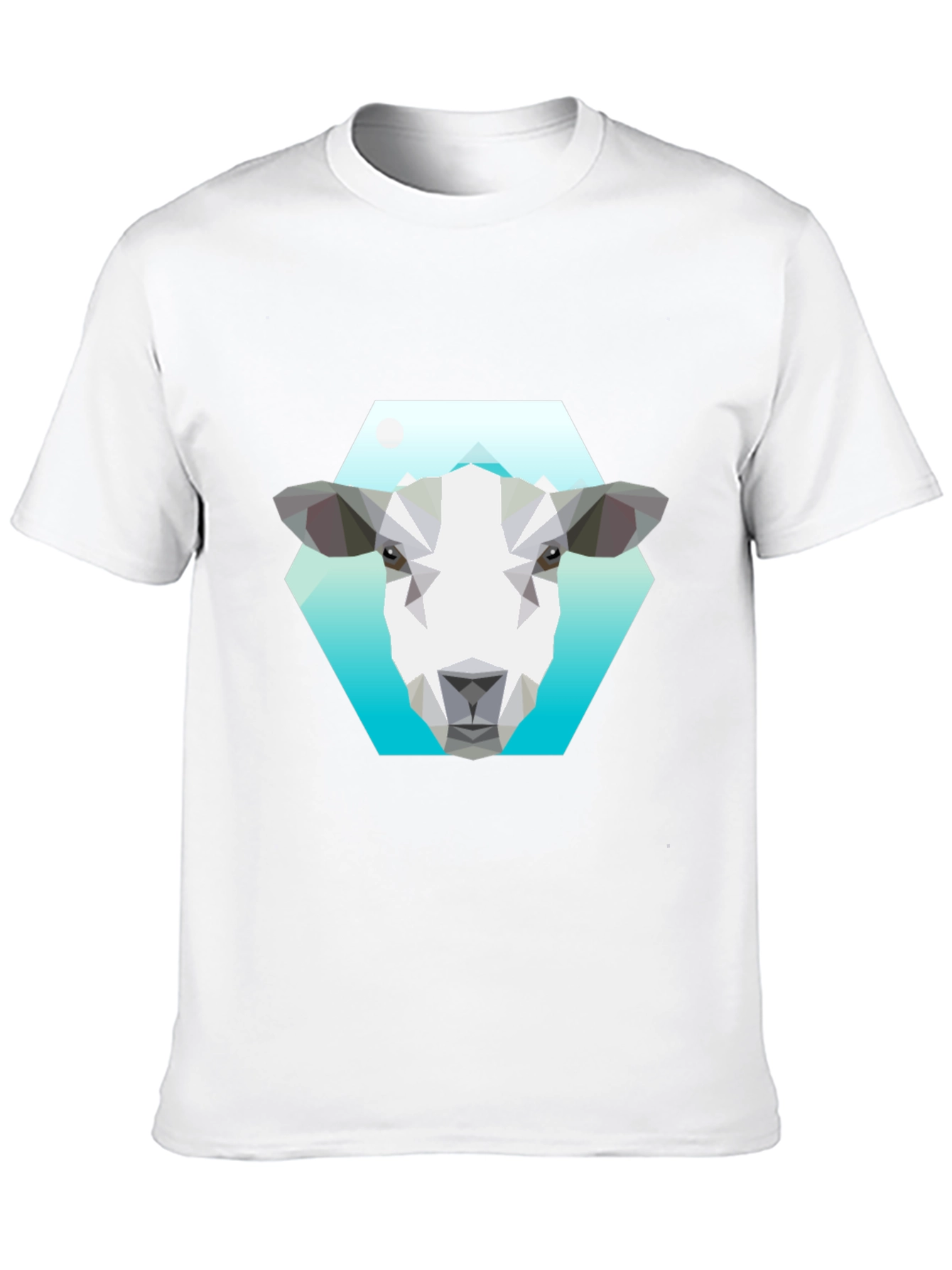 Geometric Sheep Graphic Tee - Black