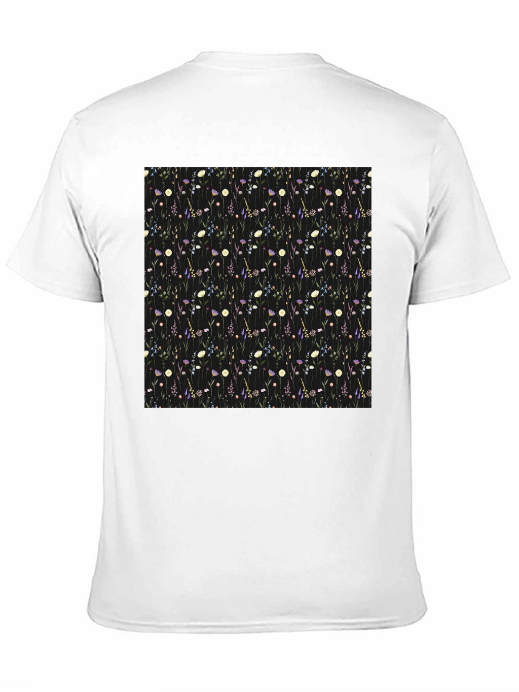 Floral Patterned Black T-Shirt