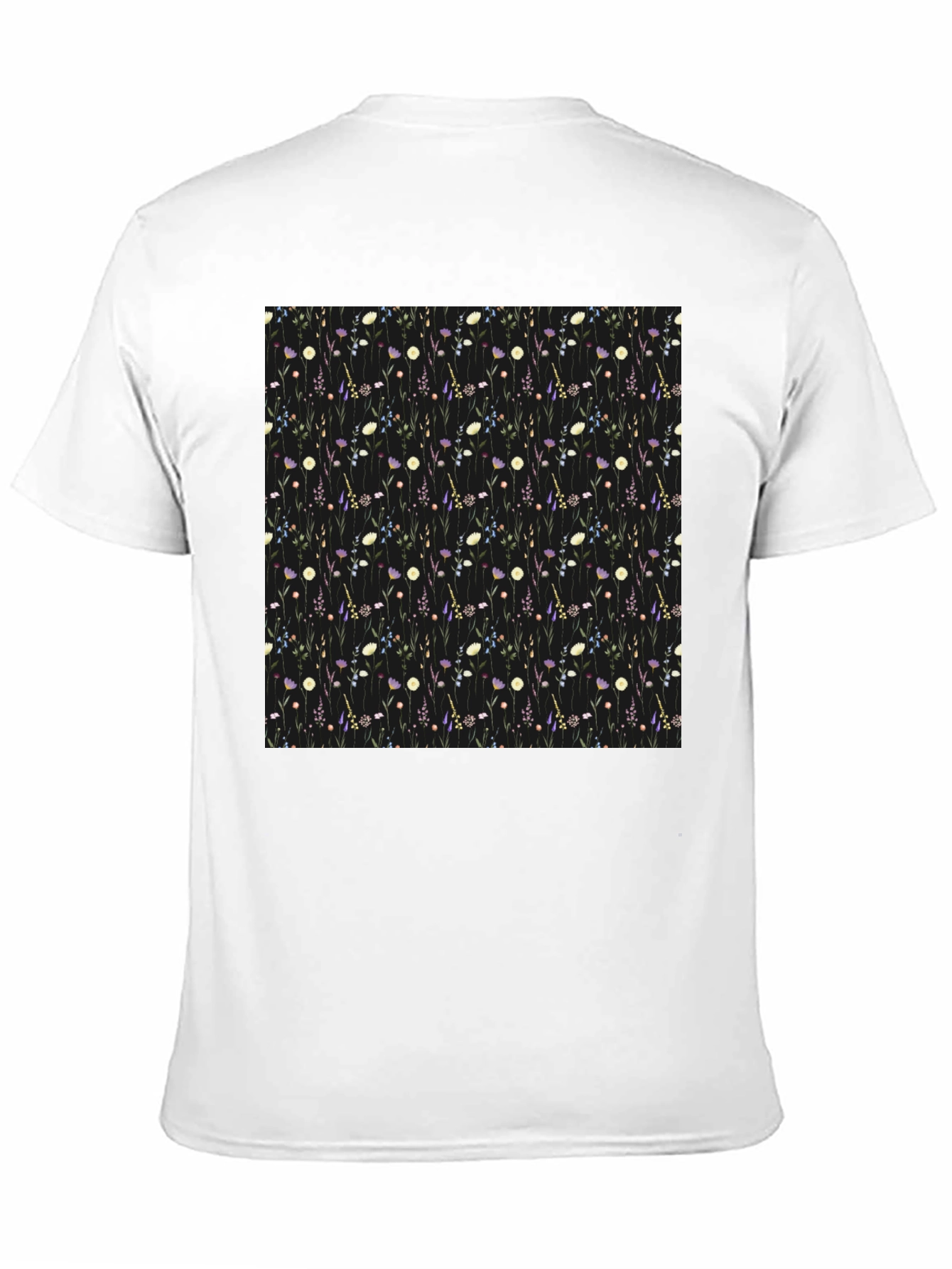 Floral Patterned Black T-Shirt