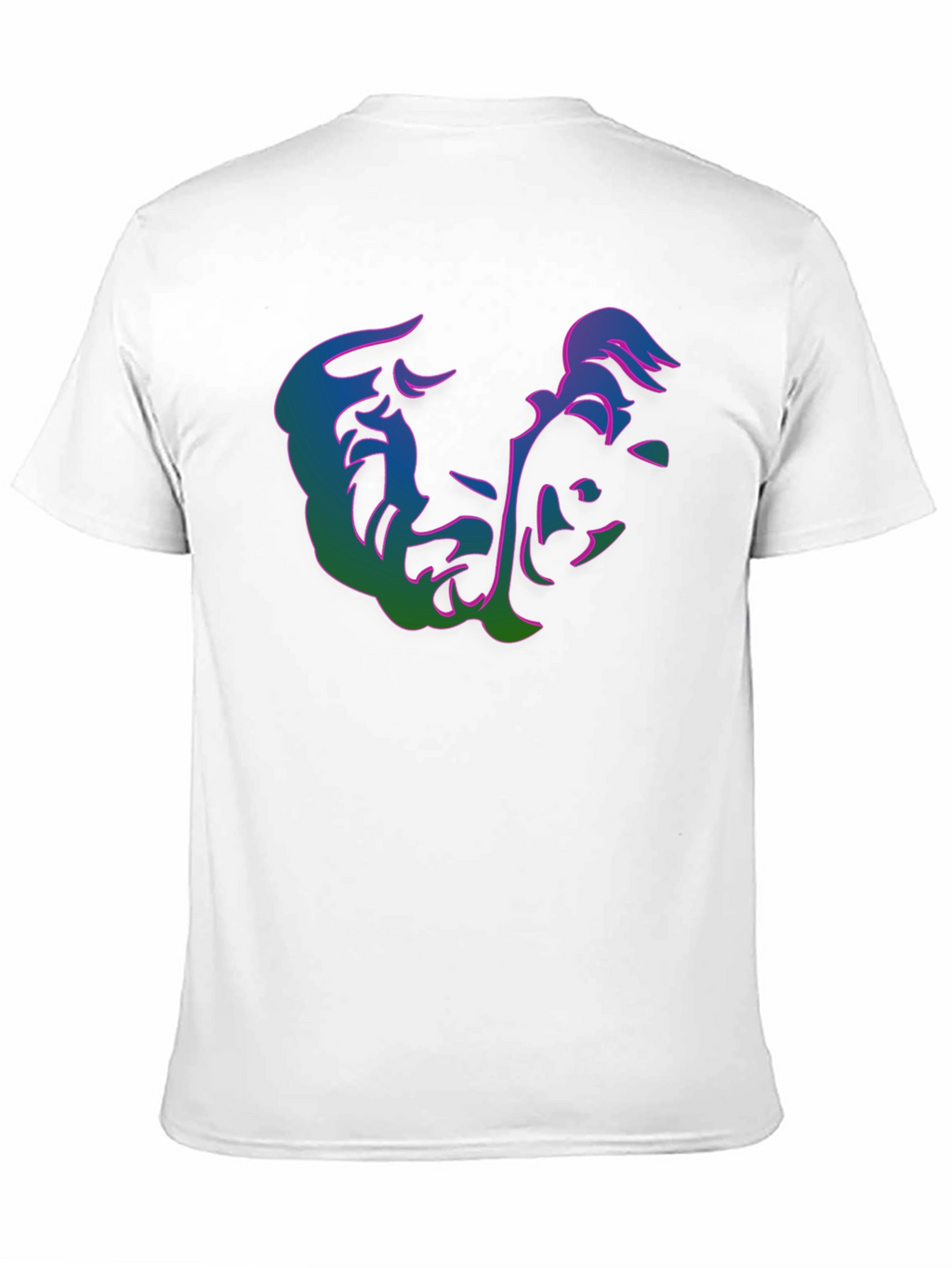 Abstract Face Graphic Print Black T-Shirt