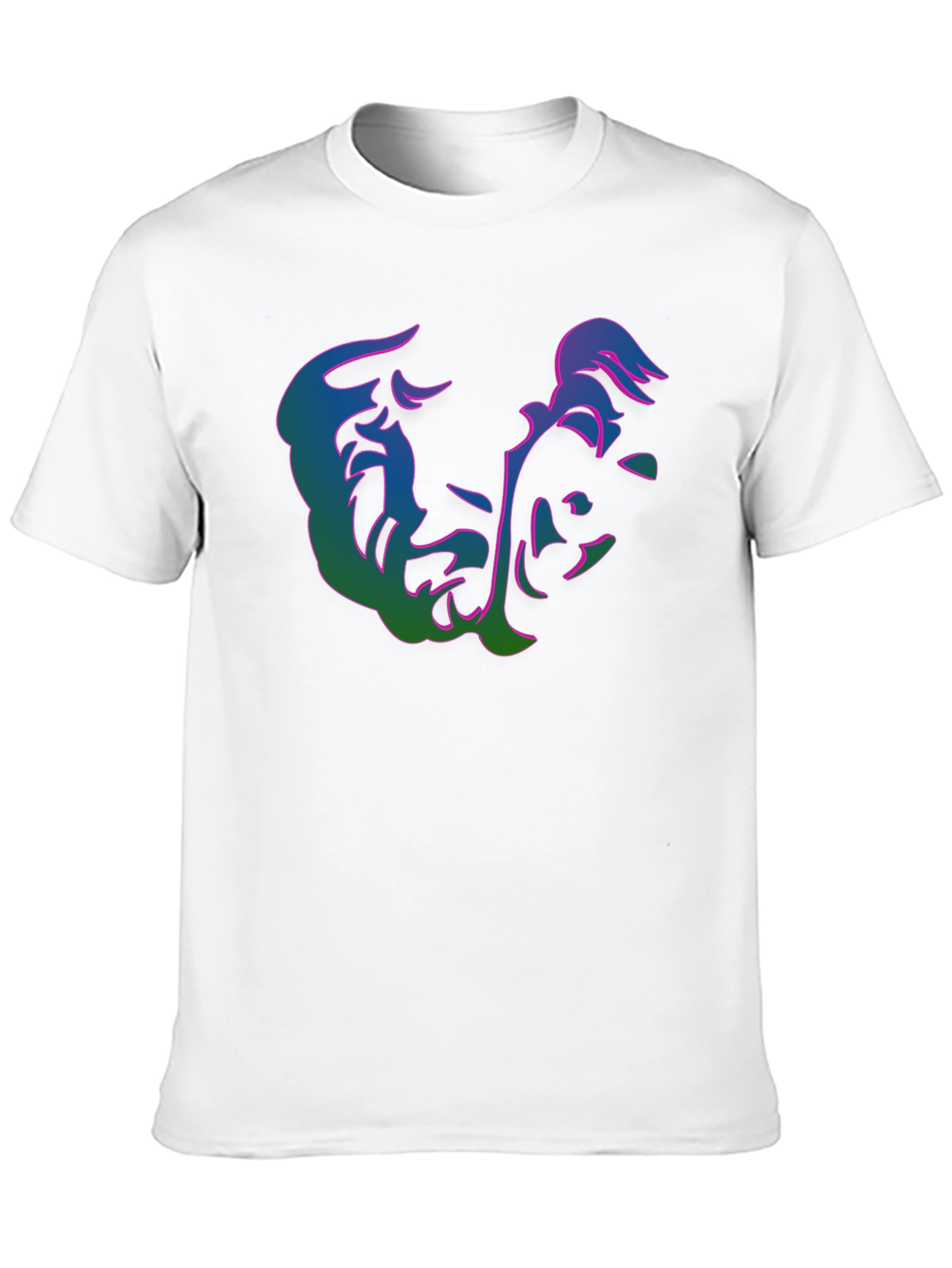 Abstract Face Graphic Print Black T-Shirt